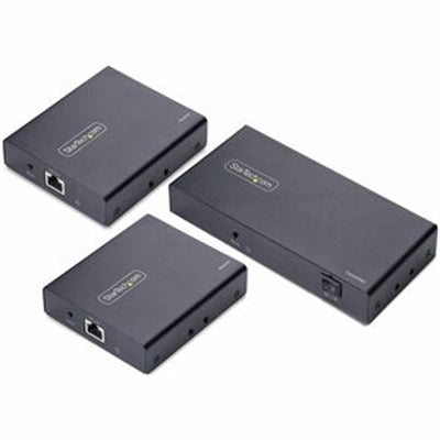 StarTech.com 2-Port HDMI Extender and Splitter Over CAT6 4K 60Hz up to 230ft (70m) 1x2 HDMI Over Ethernet Distribution Kit with IR and Power Over Cabl