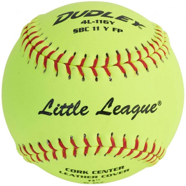 Little League Fastpitch Balls SBC 11 | .47 COR 375 lbs. | 11" Cork | Leather - Pack of 12