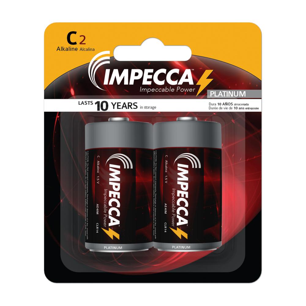 Impecca Alkaline C LR14 Platinum Batteries 2-Pack