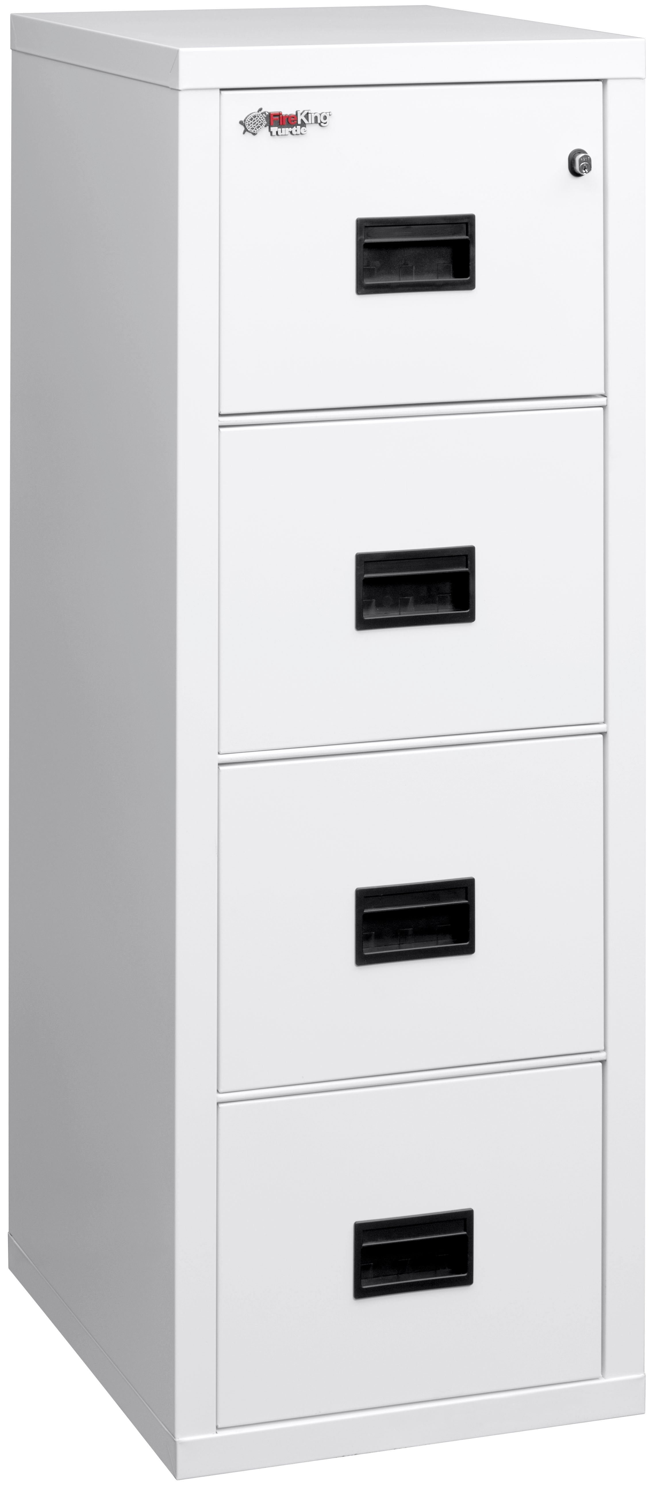 Fire Rated 4 drawer 22" depth letter/legal file cabinet (Arctic White)
