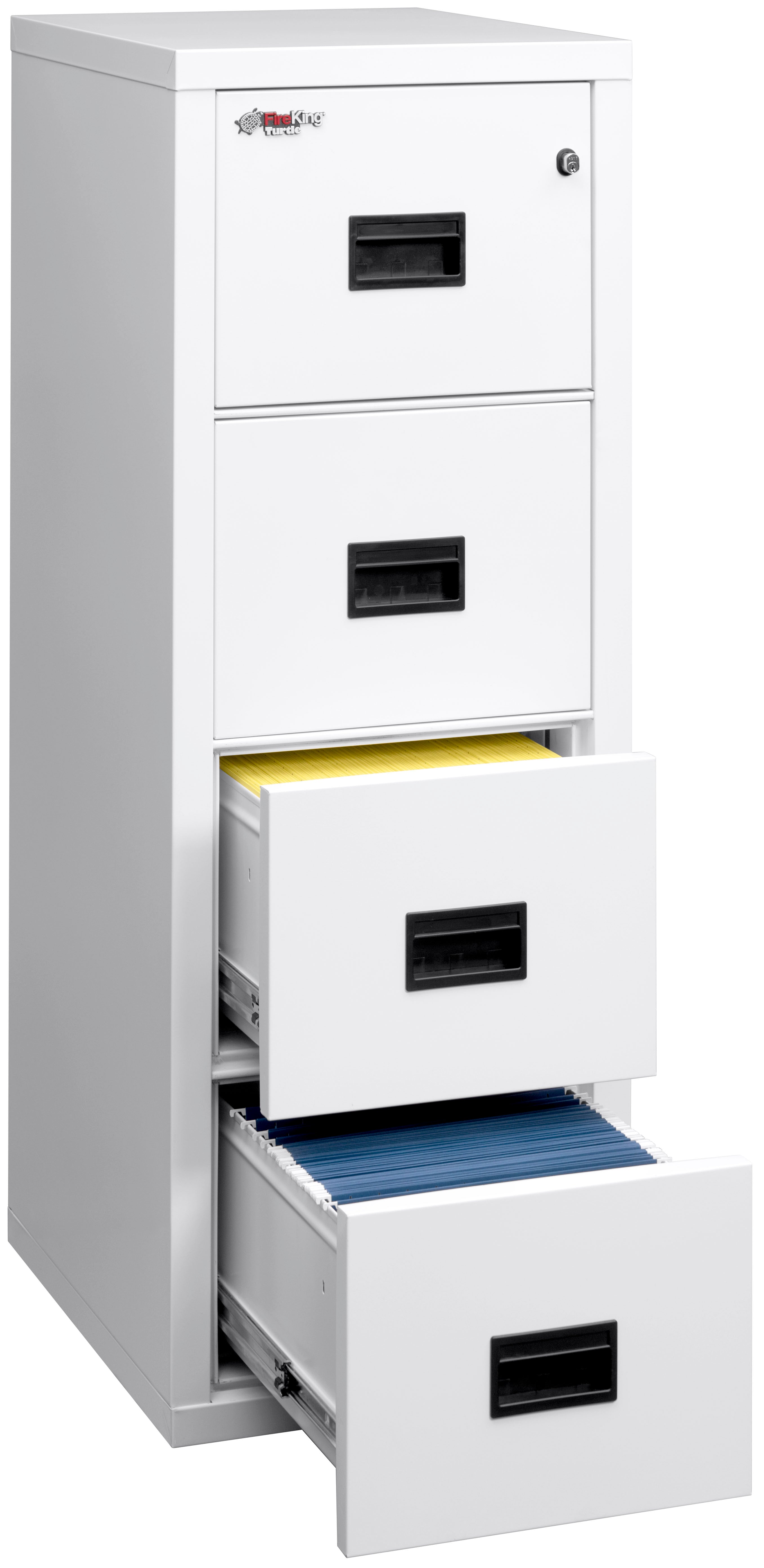 Fire Rated 4 drawer 22" depth letter/legal file cabinet (Arctic White)