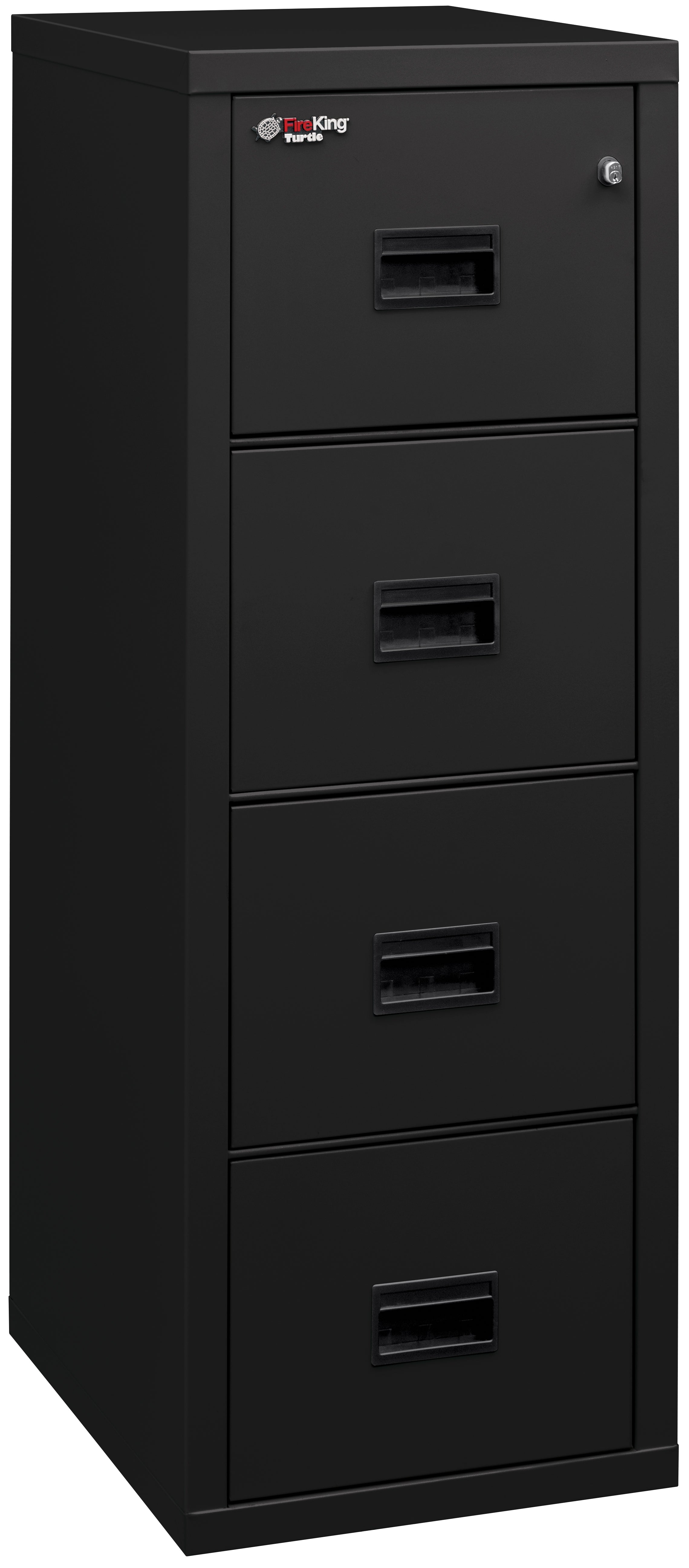 Fire Rated 4 drawer 22" depth letter/legal file cabinet (Black)