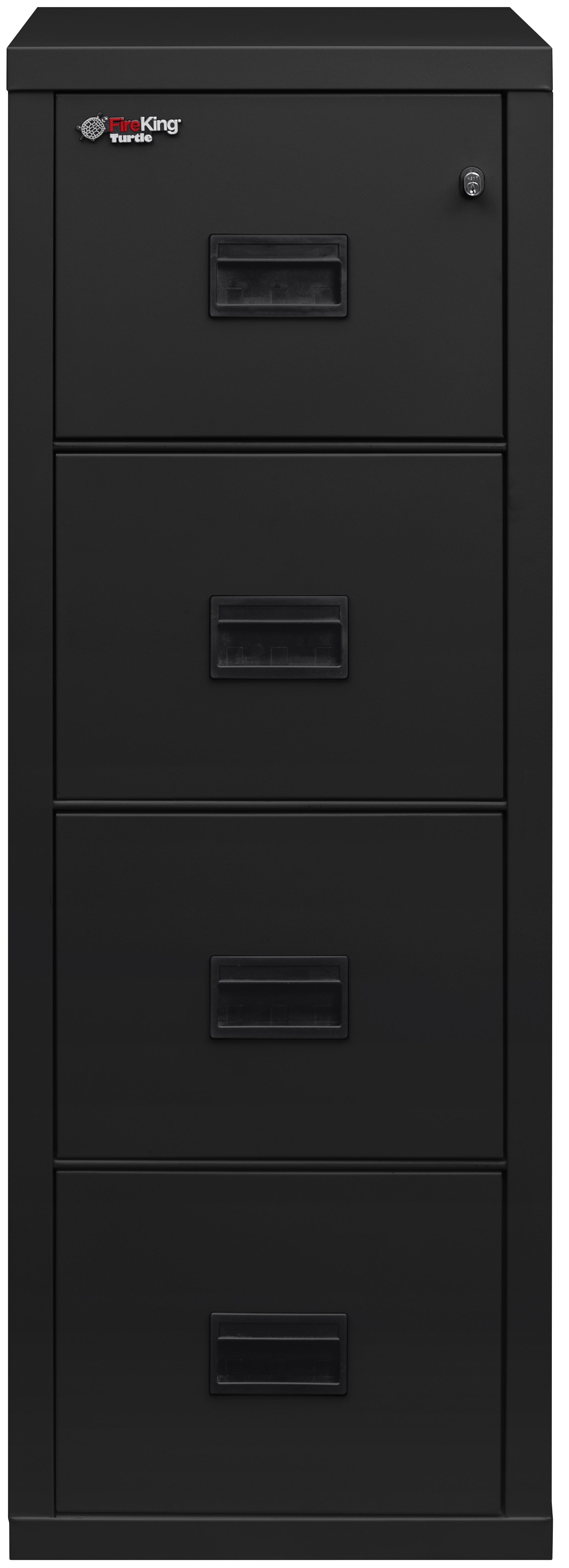 Fire Rated 4 drawer 22" depth letter/legal file cabinet (Black)