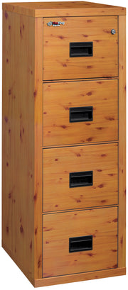 Fire Rated 4 drawer 22" depth letter/legal file cabinet (Knotty Pine)