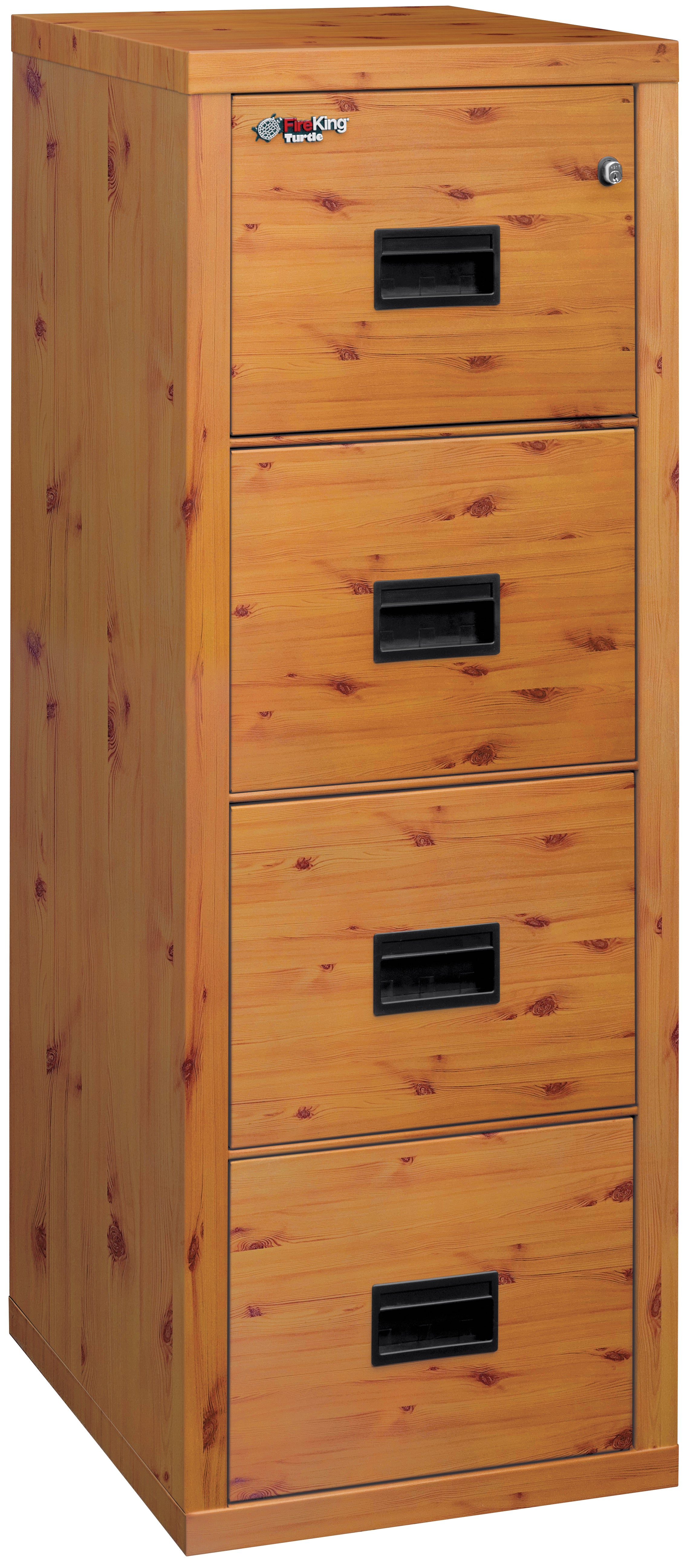 Fire Rated 4 drawer 22" depth letter/legal file cabinet (Knotty Pine)