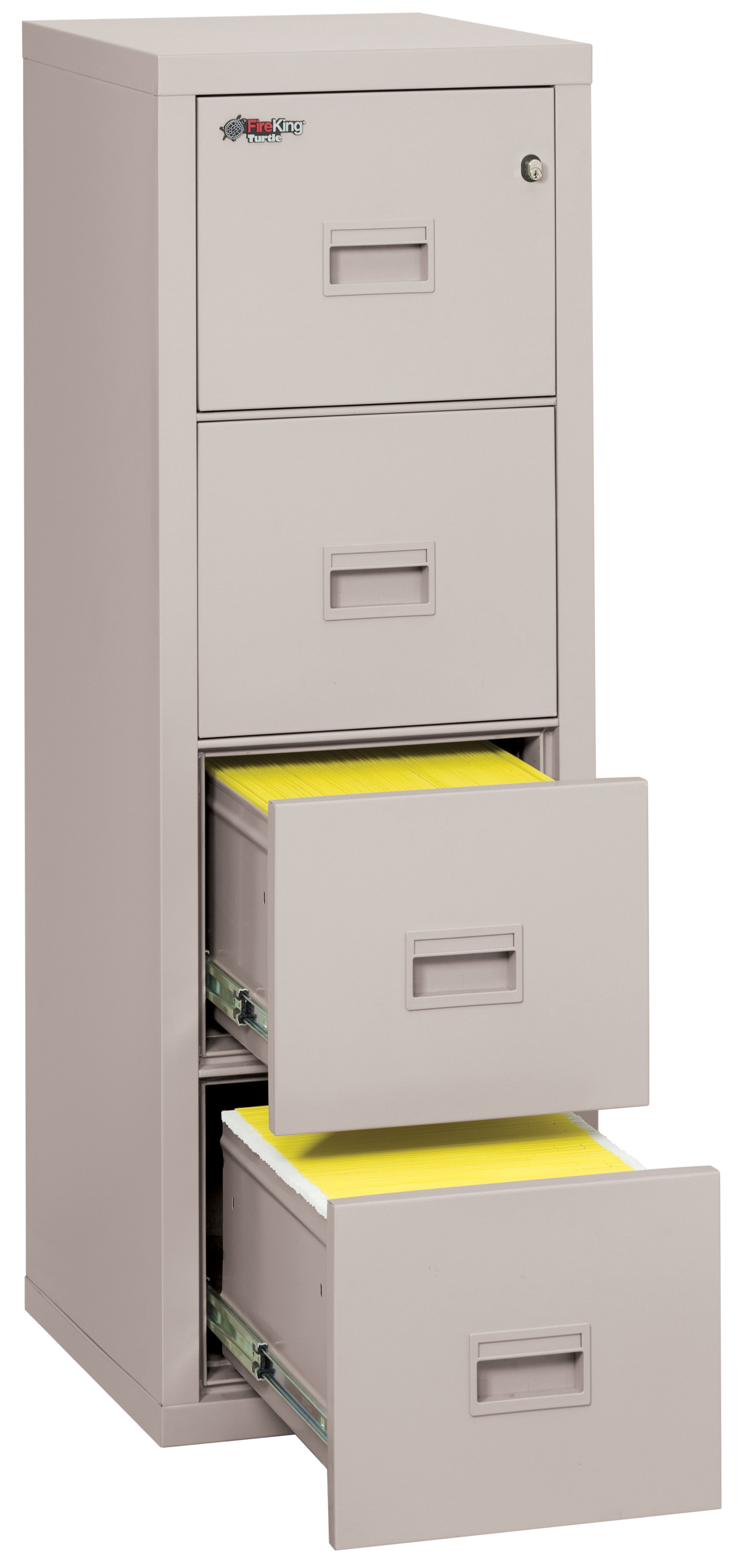 Fire Rated 4 drawer 22" depth letter/legal file cabinet (Platinum)