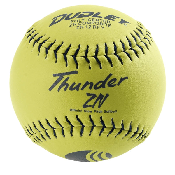 USSSA Men's 12" Slowpitch Balls Thunder ZN Classic M | .40 COR 325 lbs. | 12" Poly | ZN Composite - Pack of 12