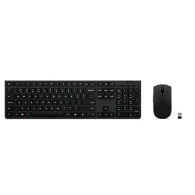 Lenovo - Wireless Rechargeable Keyboard & Mouse Combo - US English - Gray