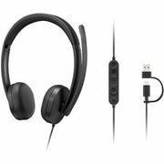 Lenovo - 5000 VoIP Headset - Microsoft Teams - USB a/C - Stereo - Noise Red - Black