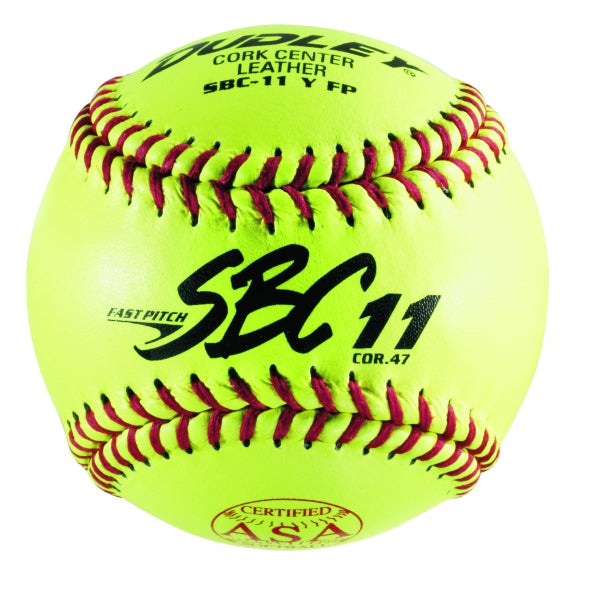 USASB Fastpitch Balls SB11 | .47 COR  375 lbs. | 11" Cork | Leather - Pack of 12