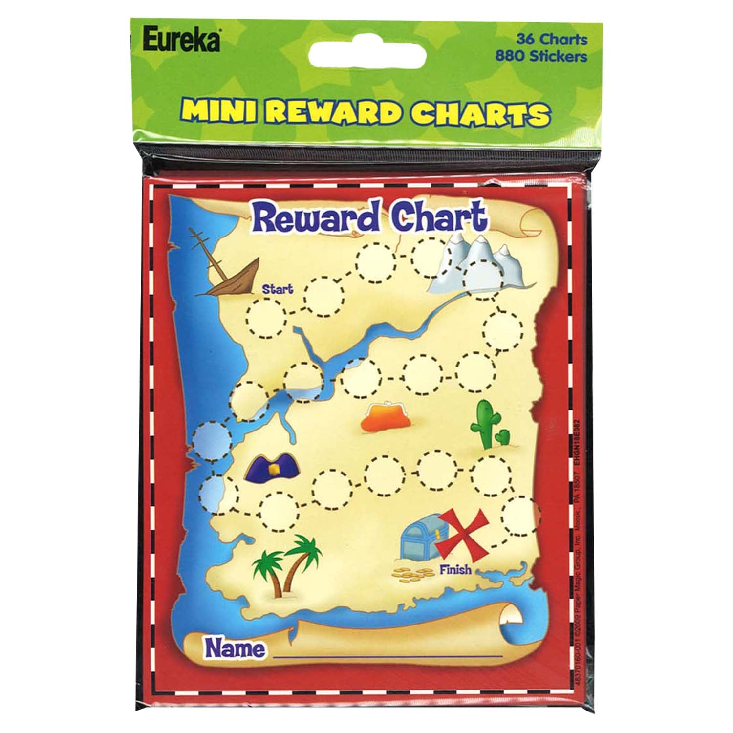 Treasure Hunt Mini Reward Charts with Stickers, 36 Charts