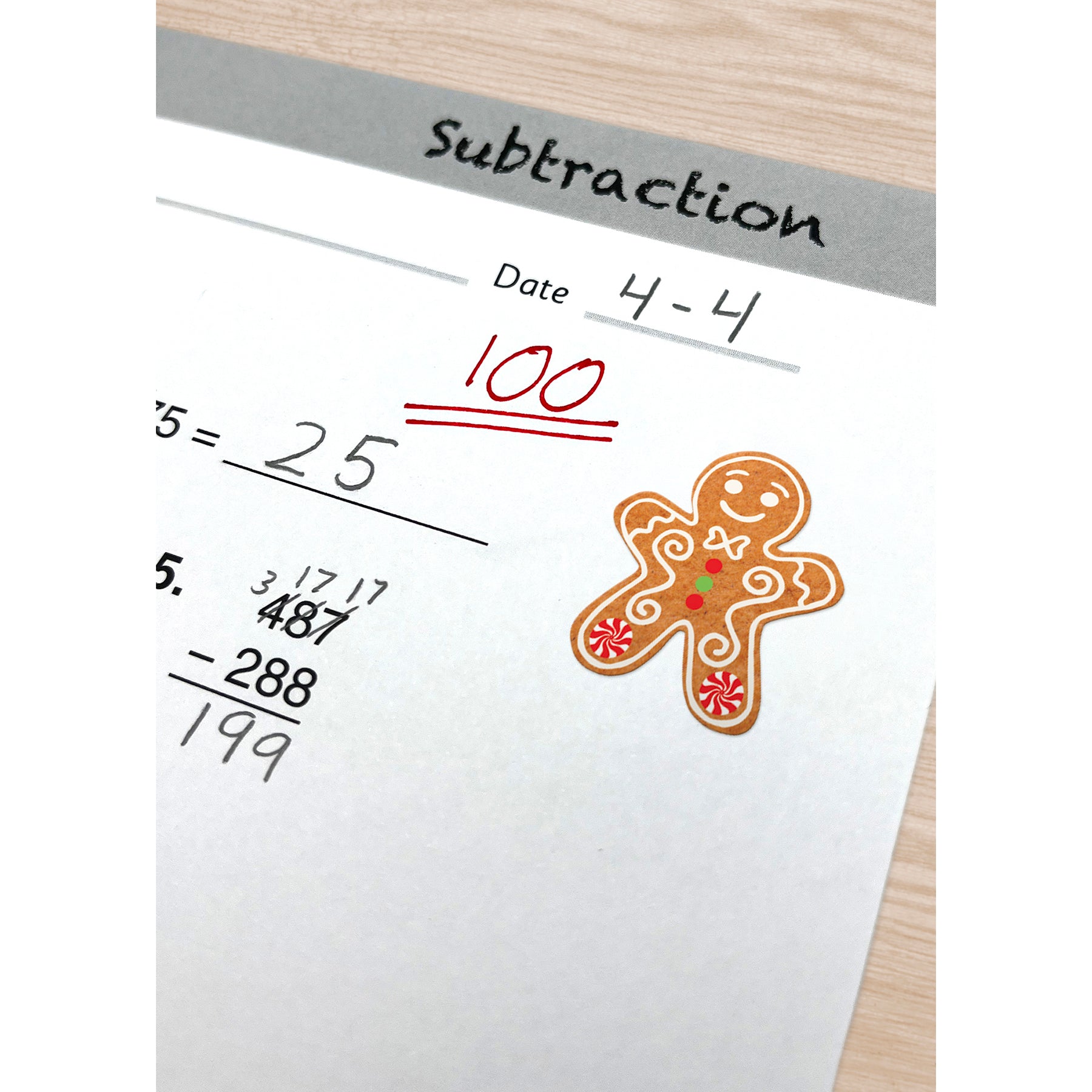 Gingerbread Cookies Stickers, Pack of 72