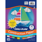 Construction Paper Smart-Stack, Heavyweight, 11 Classic Colors, 9" x 12", 240 Sheets