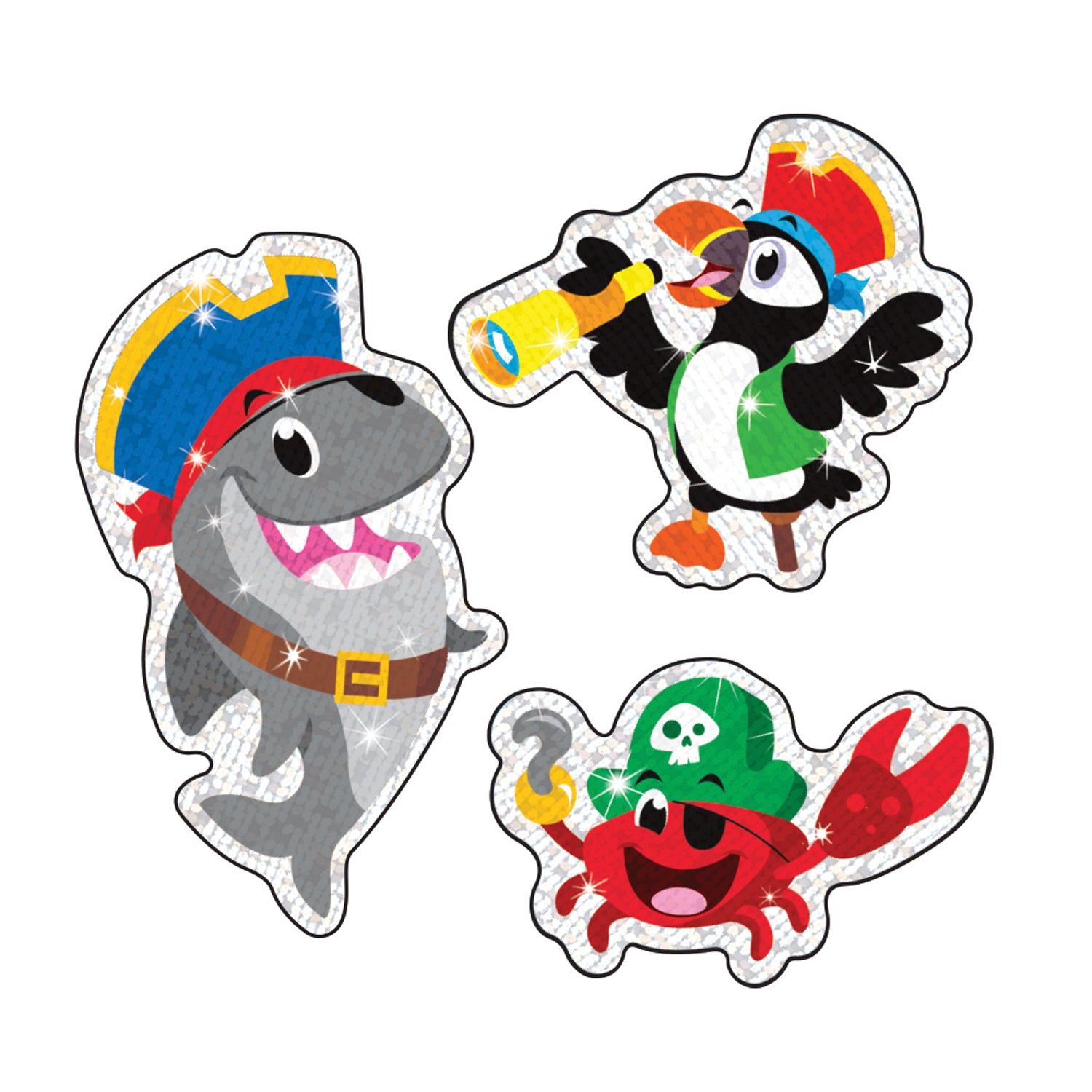 Fish Pirates & Crew Sparkle Stickers®, 32 Count