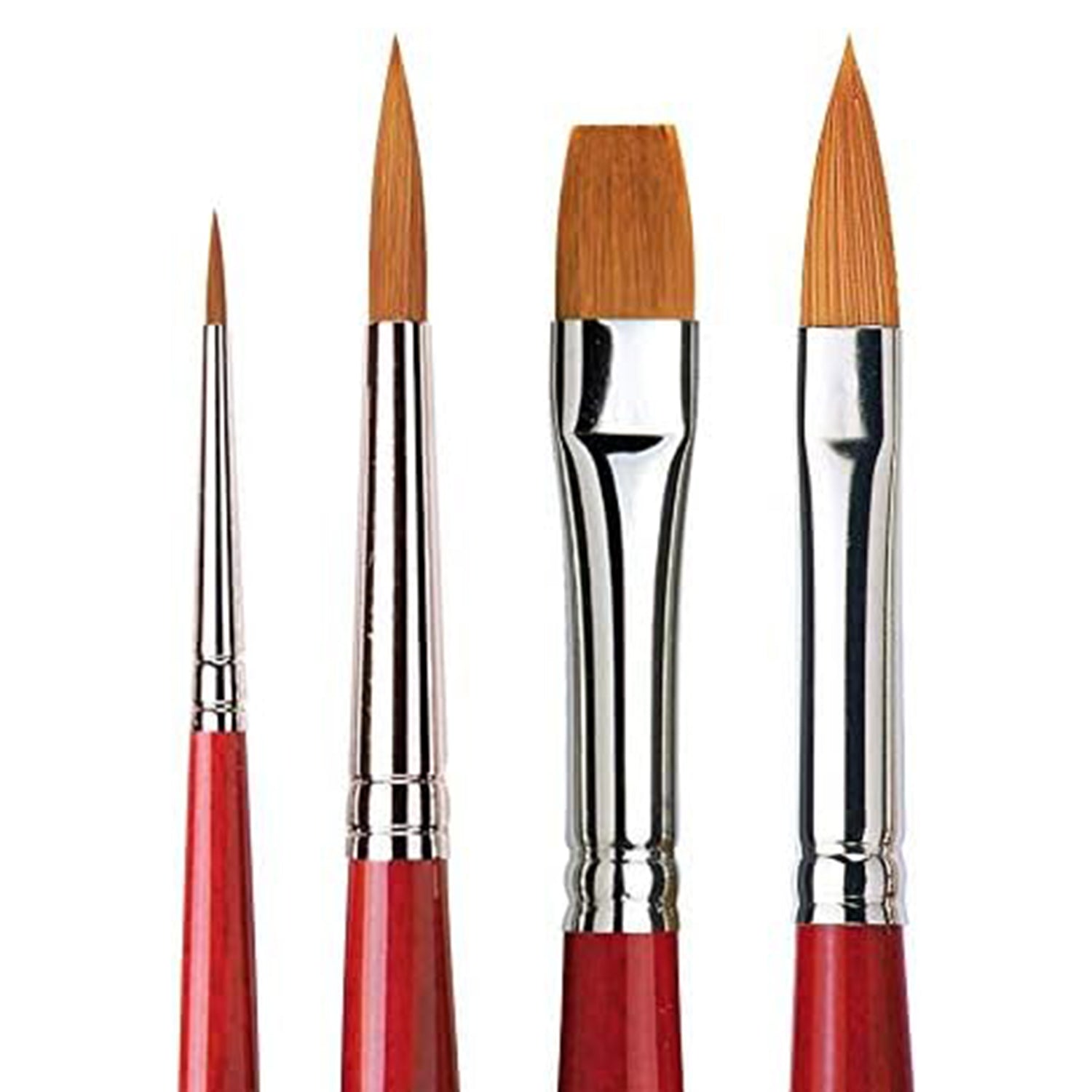 COSMOTOP-SPIN Watercolor Brushes, Synthetic, Assorted, 4 Brush Set in Black Cloth Carrying Bag