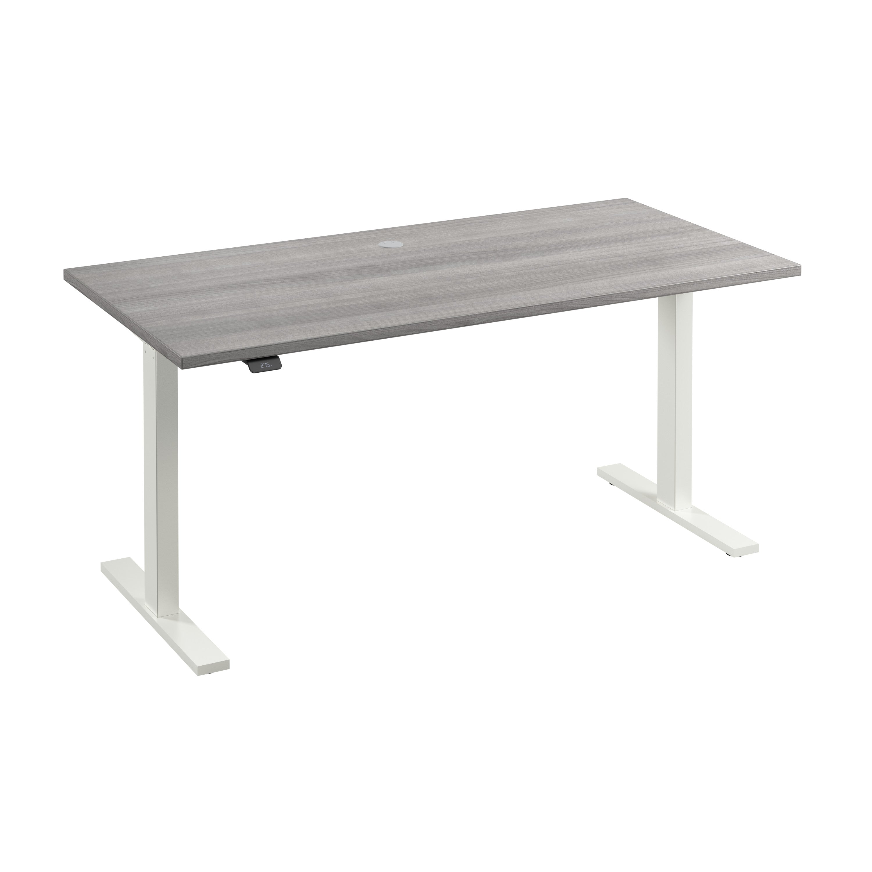 Bush Business Furniture Move 60 Series 60W x 30D Electric Height Adjustable Standing Desk in Platinum Gray with White Base - 59.45" Width x 29.37" Depth x 27.44" Height