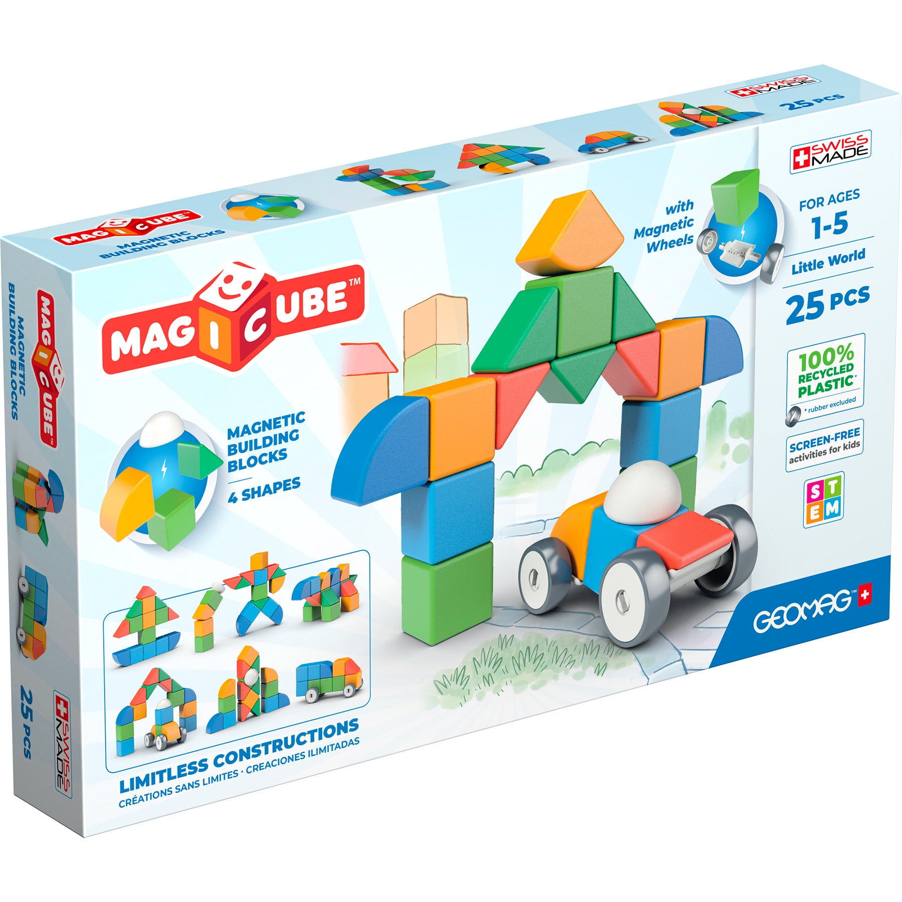 Geomag™ Magicube Magnetic Shapes & Animals Building Set, 25 Pieces
