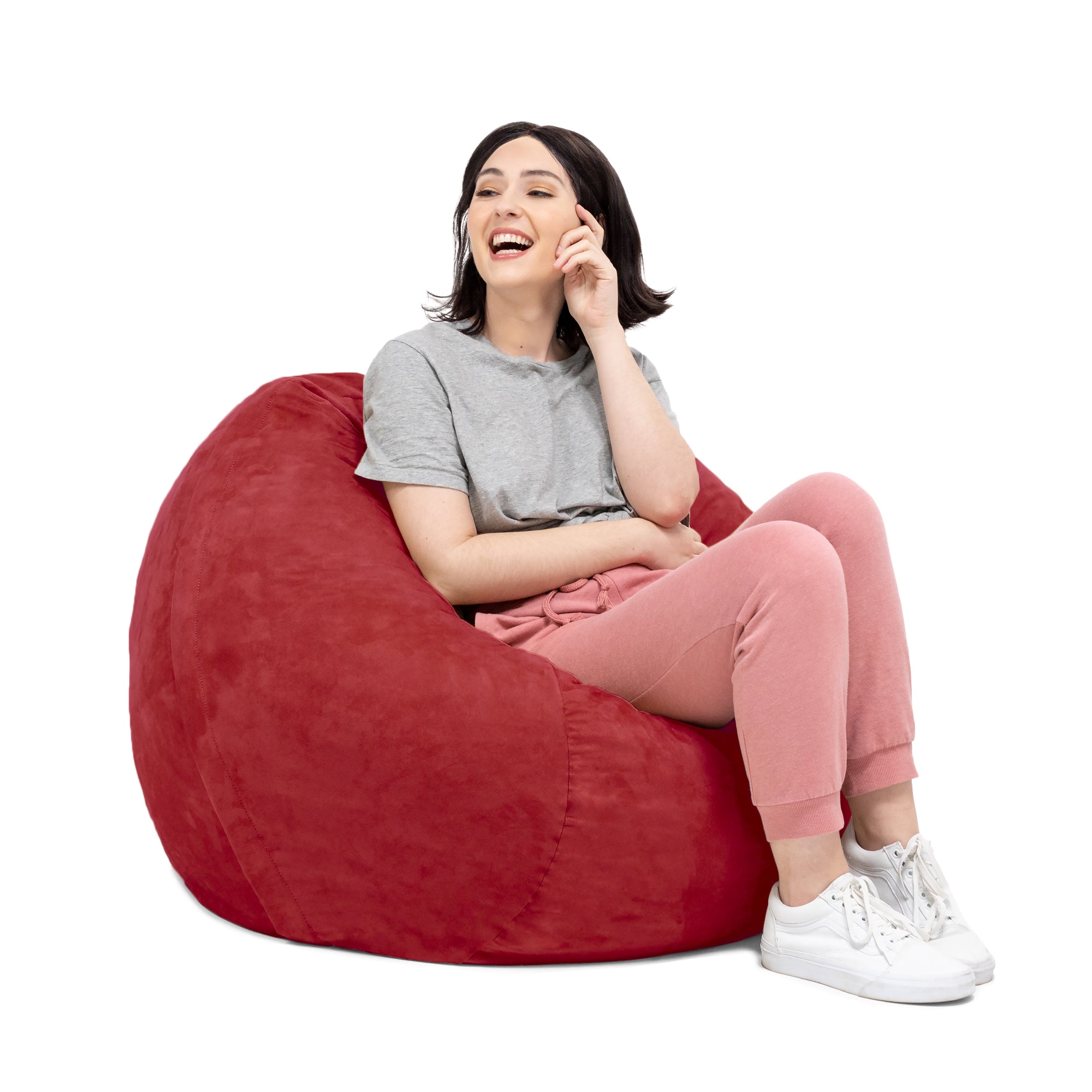 Jaxx Saxx 3 Foot Bean Bag Chair with Removable Cover, Cinnabar