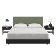 Jaxx Panelist Modern Padded Headboard- Set of 2 Wall Mounted Panels (Each 22.5" x 30")- Queen Double Tall, Microvelvet Cypress Green