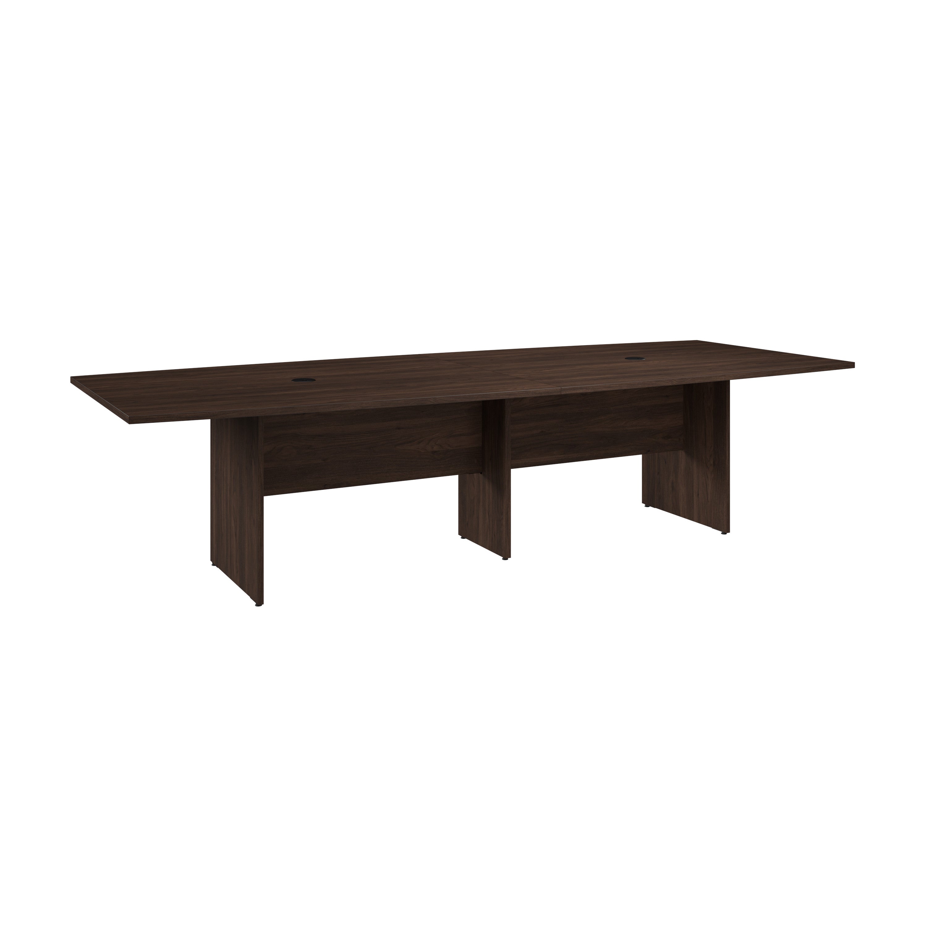 Bush Business Furniture 120-inch Office Conference Table with Wood Base in Black Walnut - 119.21" Width x 47.51" Depth x 28.65" Height