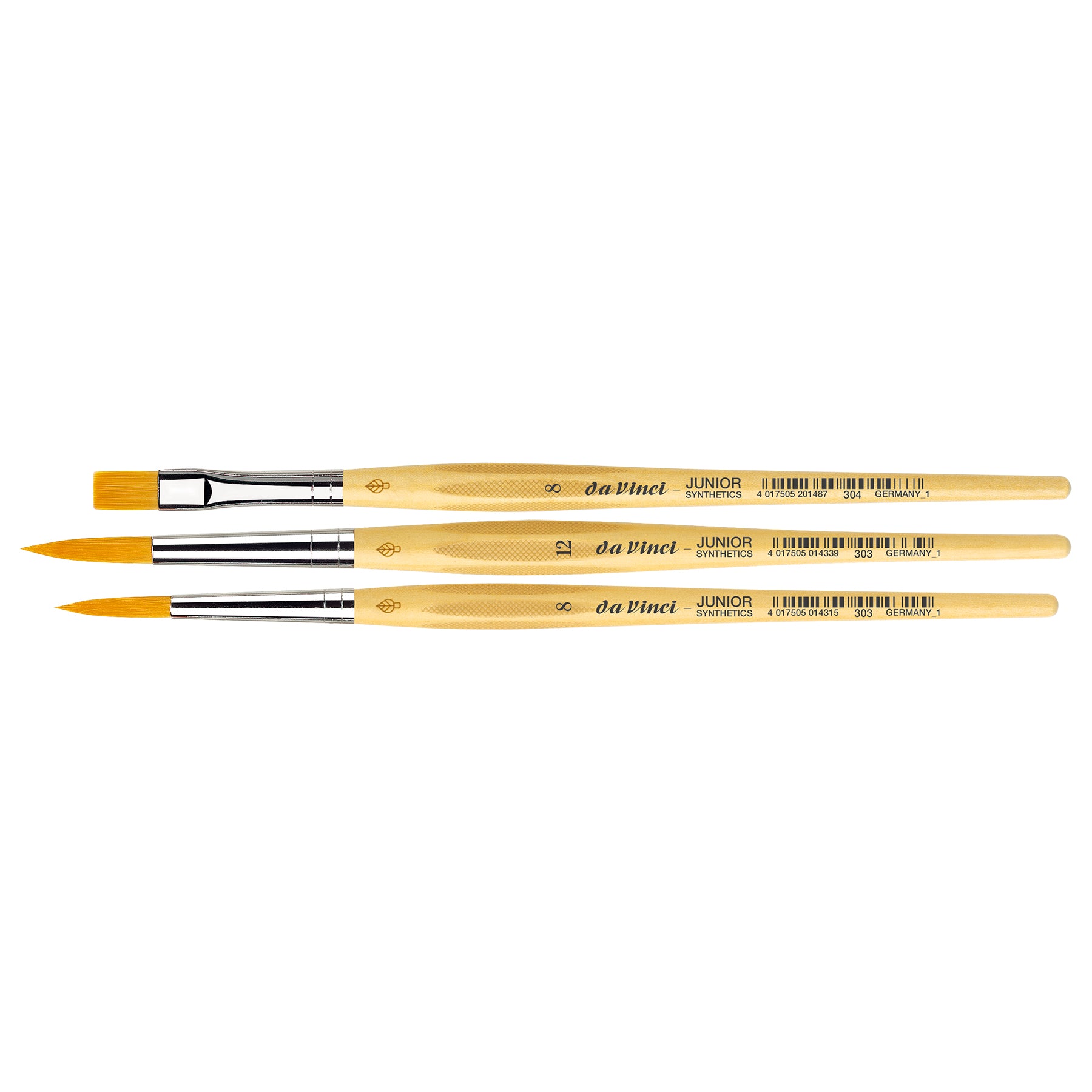 JUNIOR Synthetics Student Brushes, Synthetic, Acrylic & Tempera, Assorted, 3 Brush Set