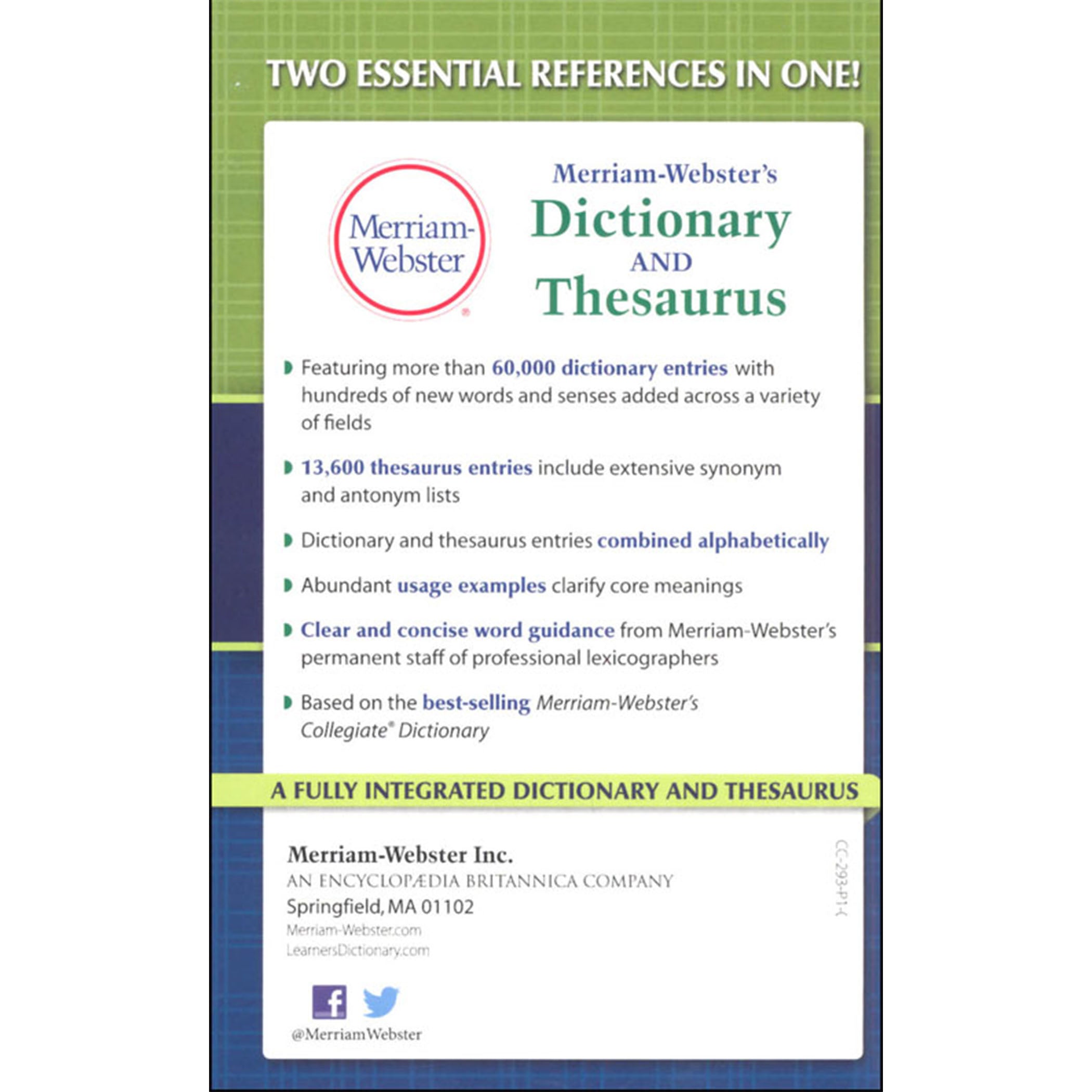Dictionary and Thesaurus, Mass-Market Paperback, 2020 Copyright