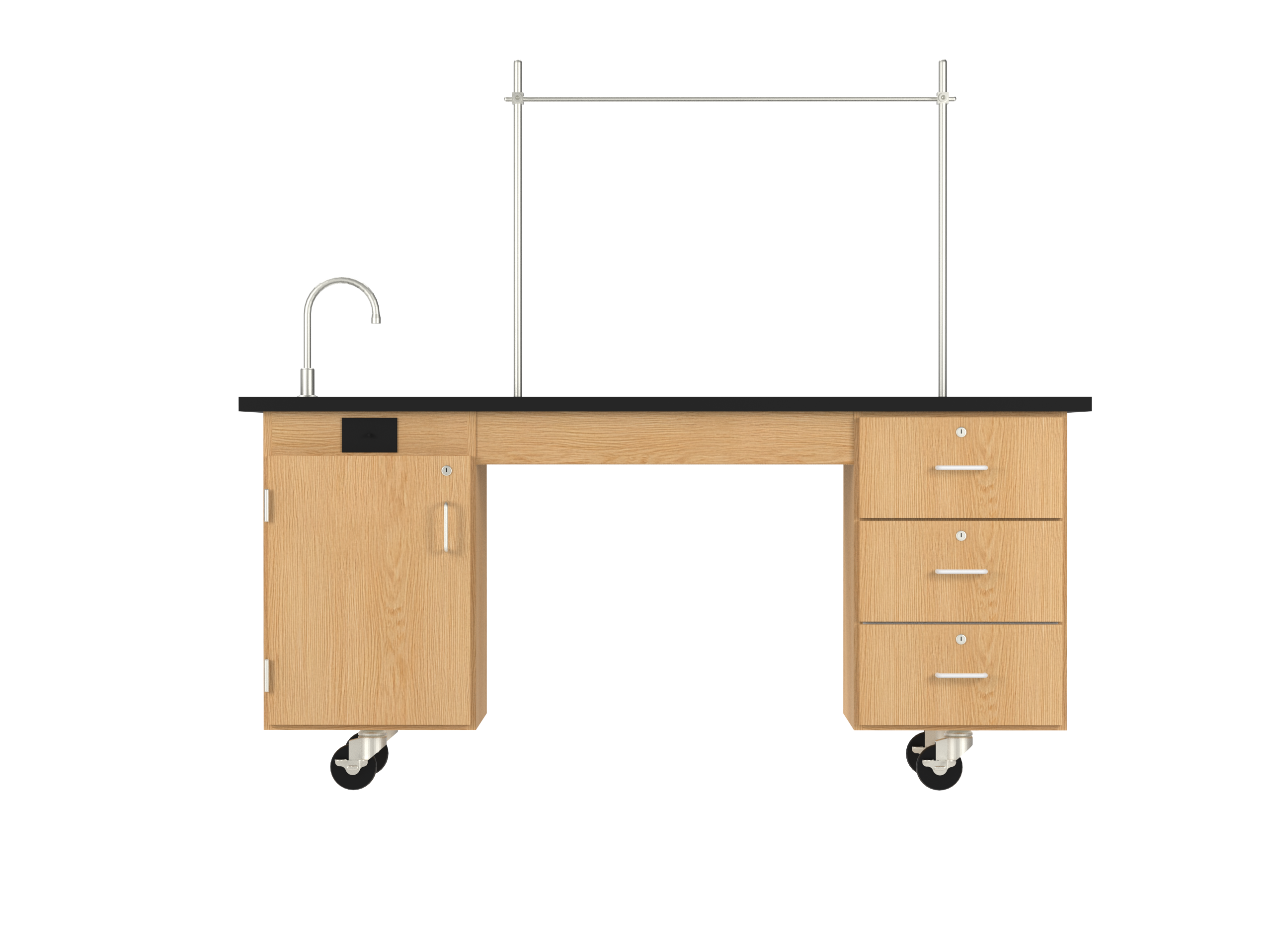 Kinetic ADA Lab Station - Red Oak, 72"W x 24"D x 33-1/2"H