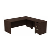 Bush Business Furniture Series C 72W L Shaped Desk with 48W Return and Mobile File Cabinet in Mocha Cherry - 71.02" Width x 77.05" Depth x 29.8" Height