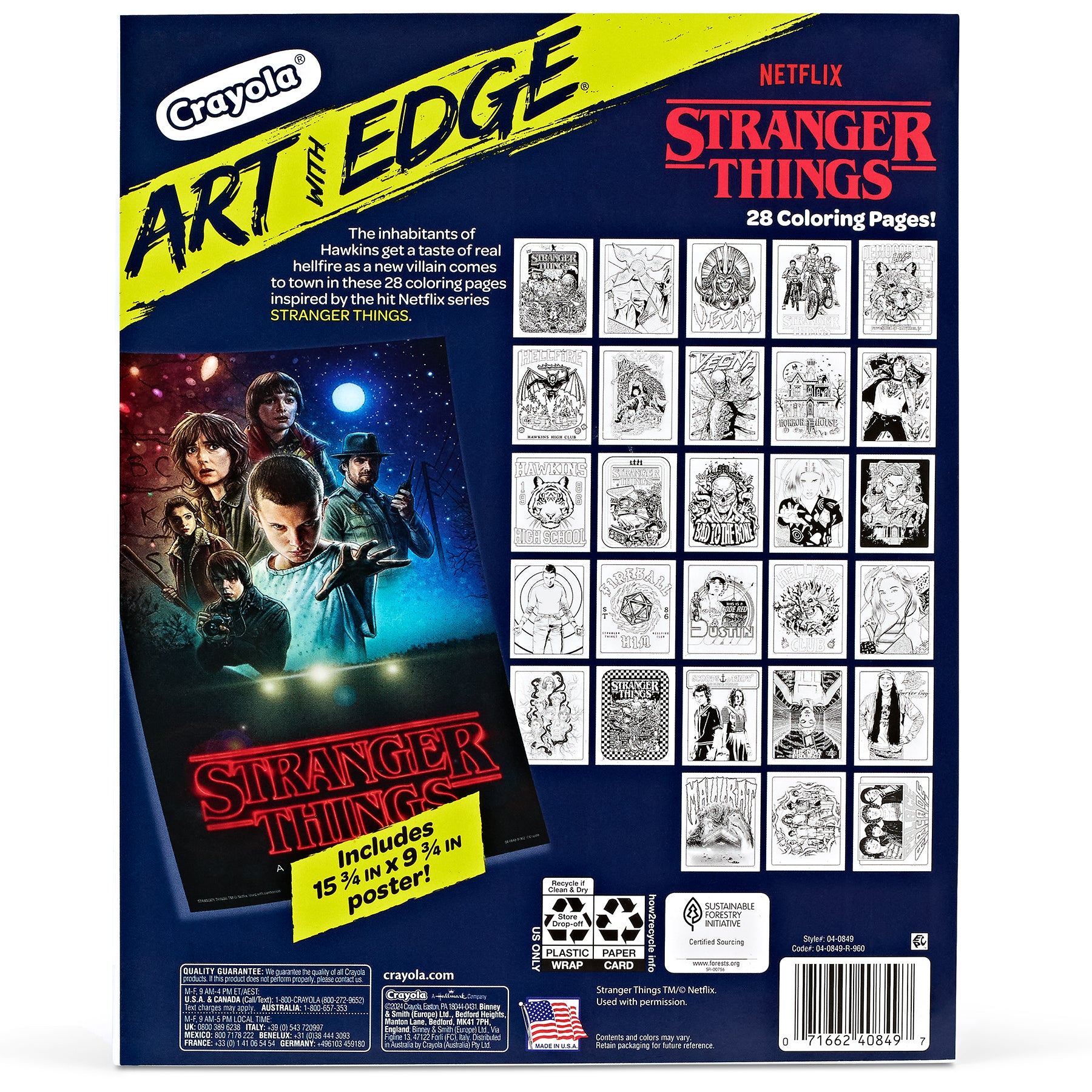 Art with Edge Stranger Things Coloring Book, 28 Coloring Pages