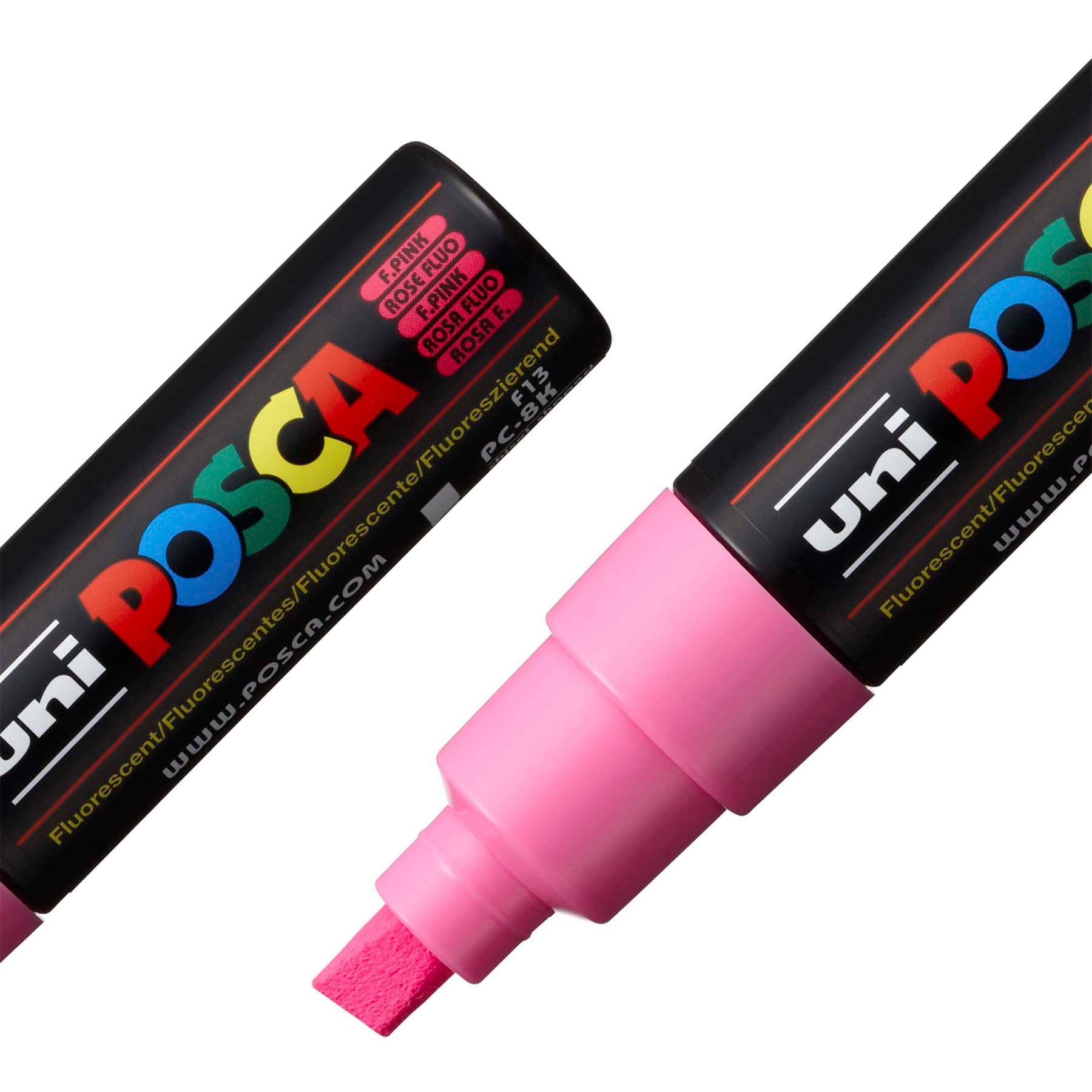uni® POSCA PC-8K Water-Based Paint Markers, Broad Tip (8mm), Fluorescent Pink