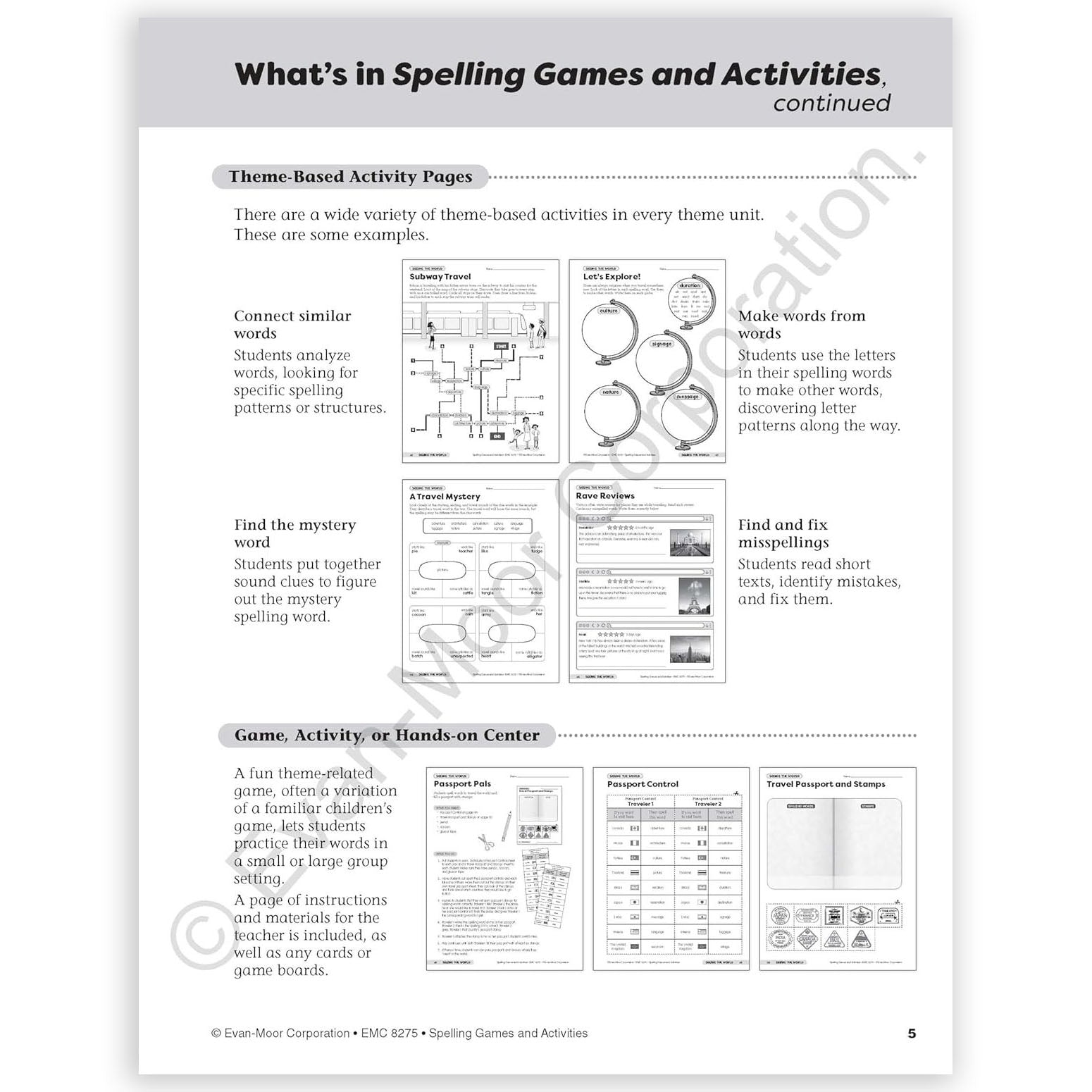 Spelling Games and Activities, Grade 5
