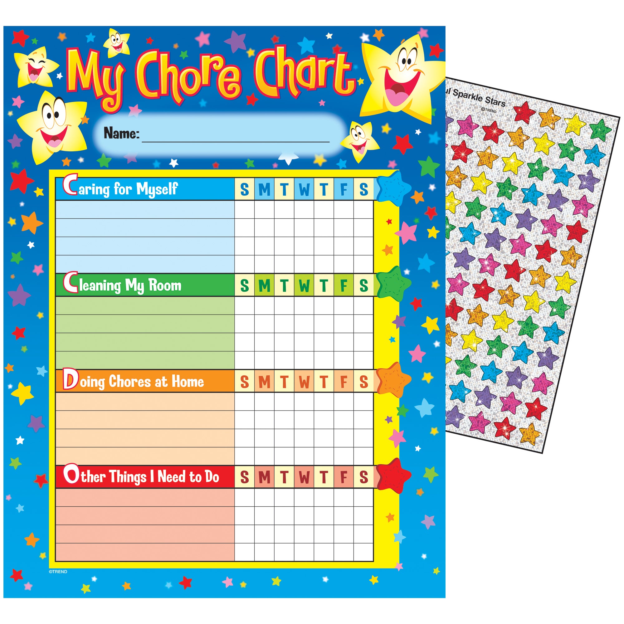 Stars Chore Charts, pad of 25