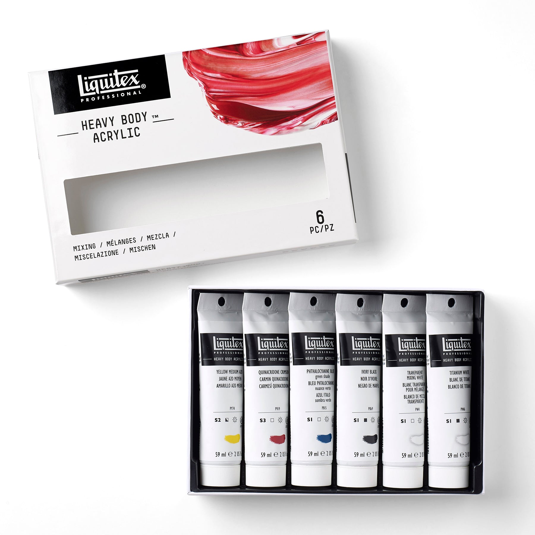 Heavy Body Color - Mixing 6 x 59ml Primary Color Set