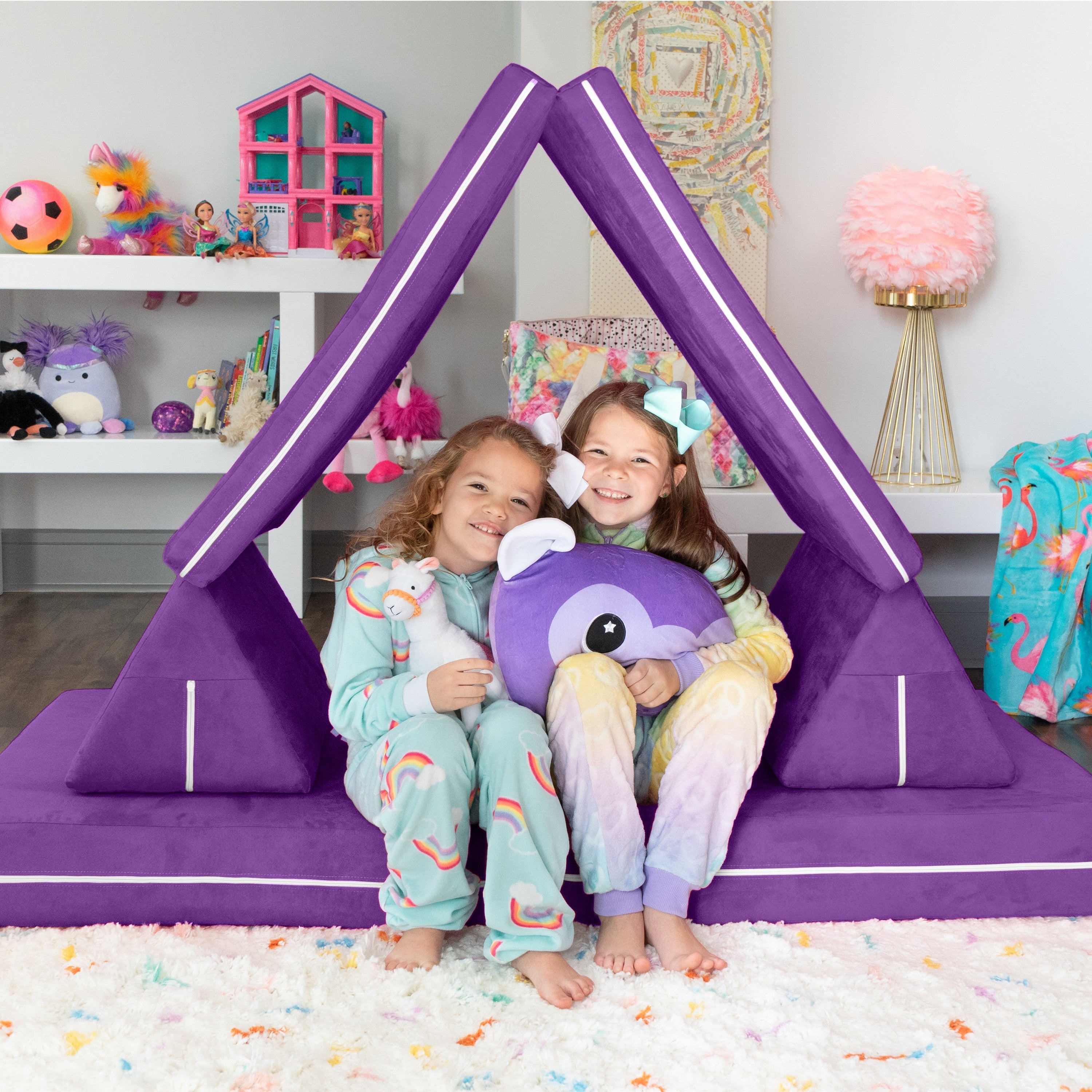 Jaxx Zipline Playscape Imaginative Furniture Playset for Creative Kids, Original Set, Grape