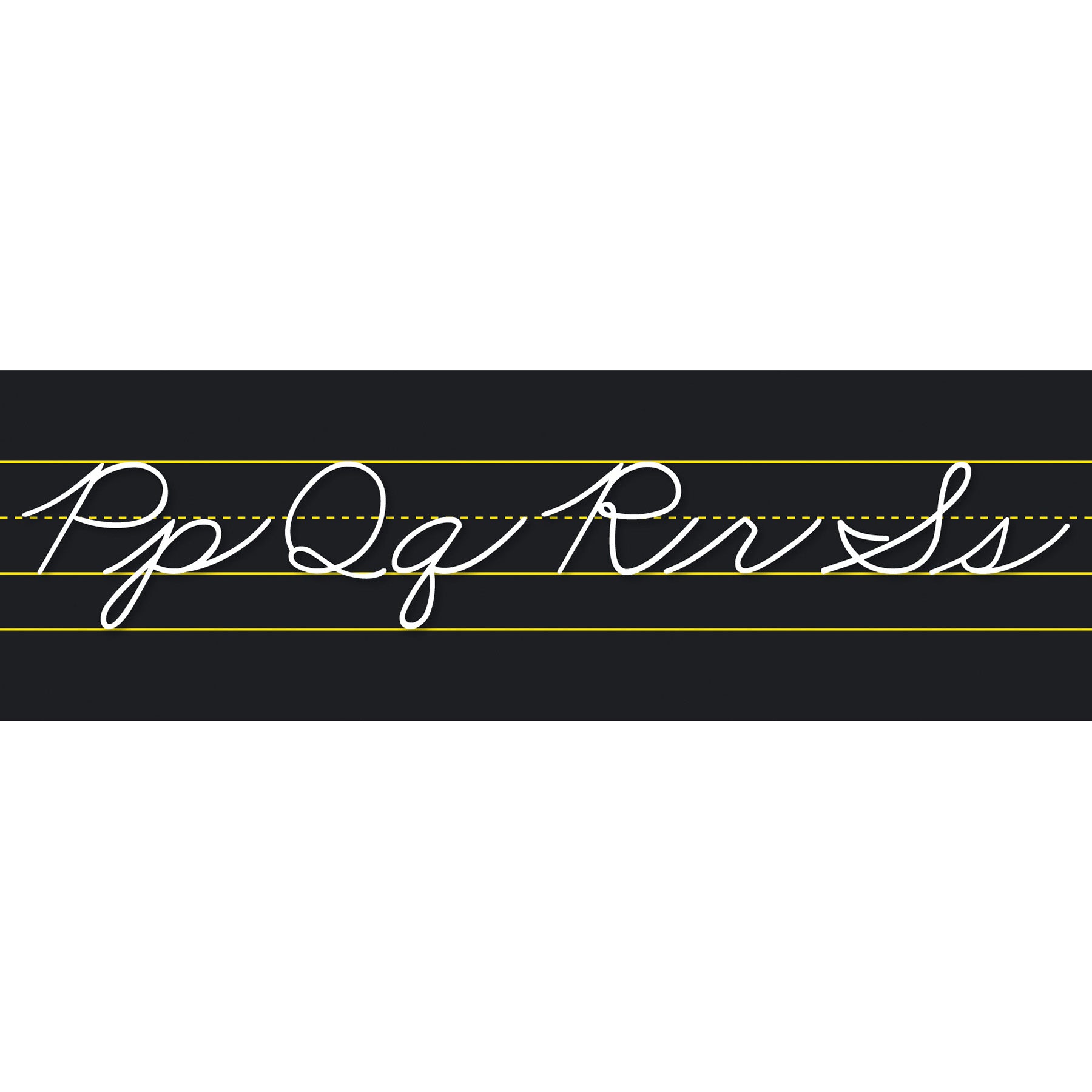 Alphabet Lines Black Traditional Cursive