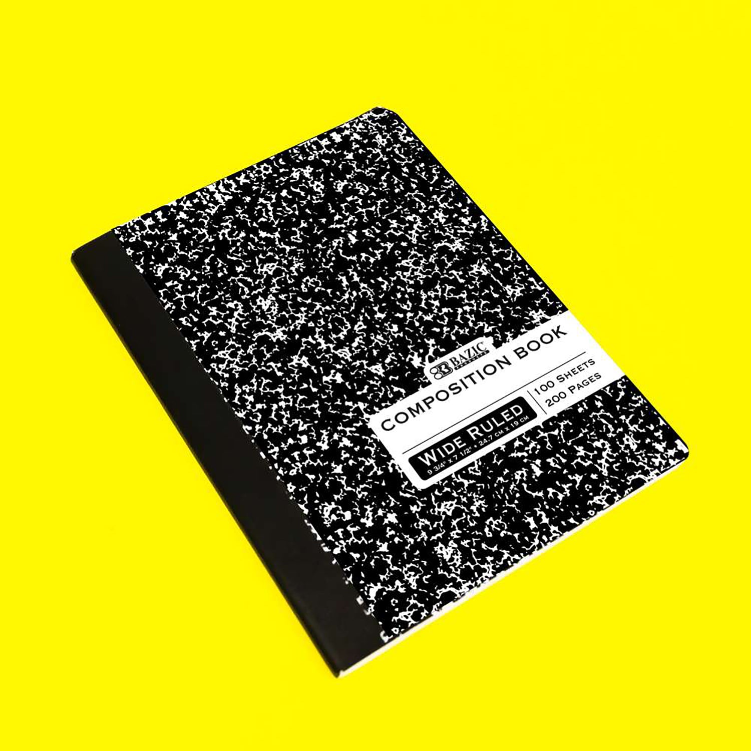 Composition Book, Wide Ruled, Black Marble, 100 Sheets