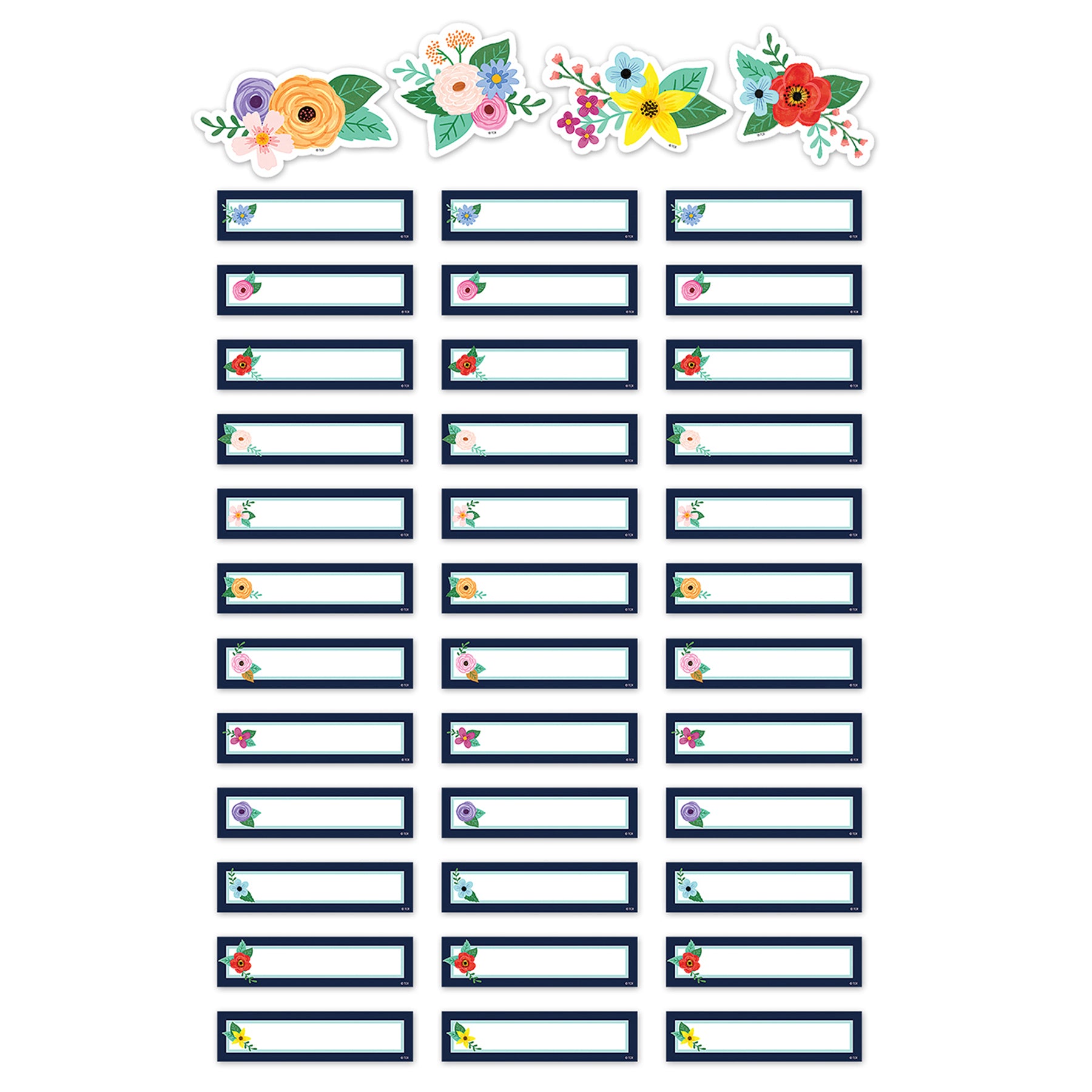 Wildflowers Birthdays Mini Bulletin Board Set, 53 Pieces