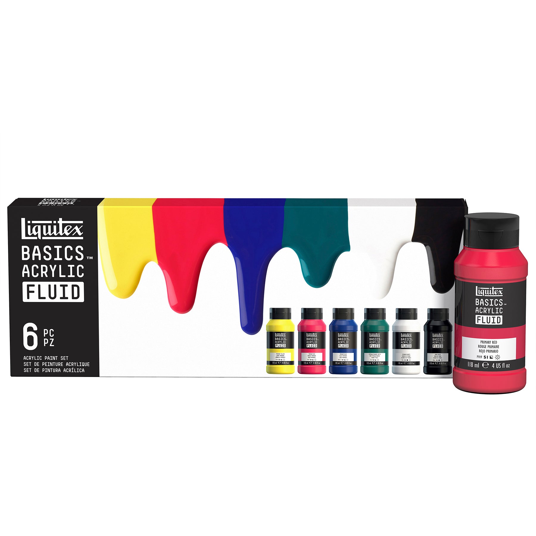 LQ BASICS Acrylic Fluid - 6 x 118ml Bottle Set