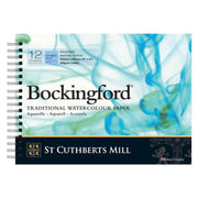 Bockingford Watercolor Pad, Cold Pressed, Spiral Binding, 140lb/300gsm, 12 Sheet, 9x12 inch, 1 Count