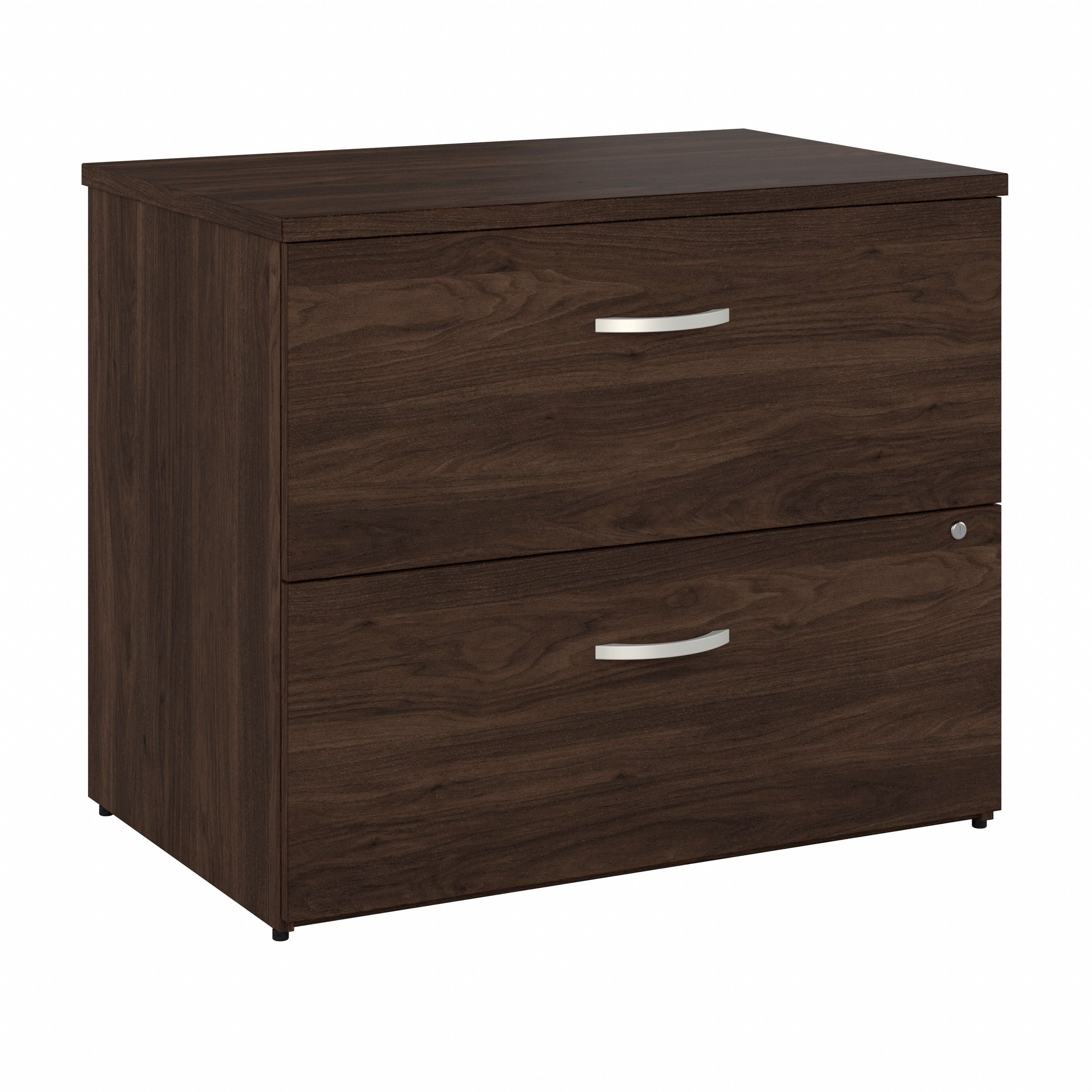 Bush Business Furniture Studio C 2 Drawer Lateral File Cabinet in Black Walnut - 35.67" Width x 23.35" Depth x 29.84" Height
