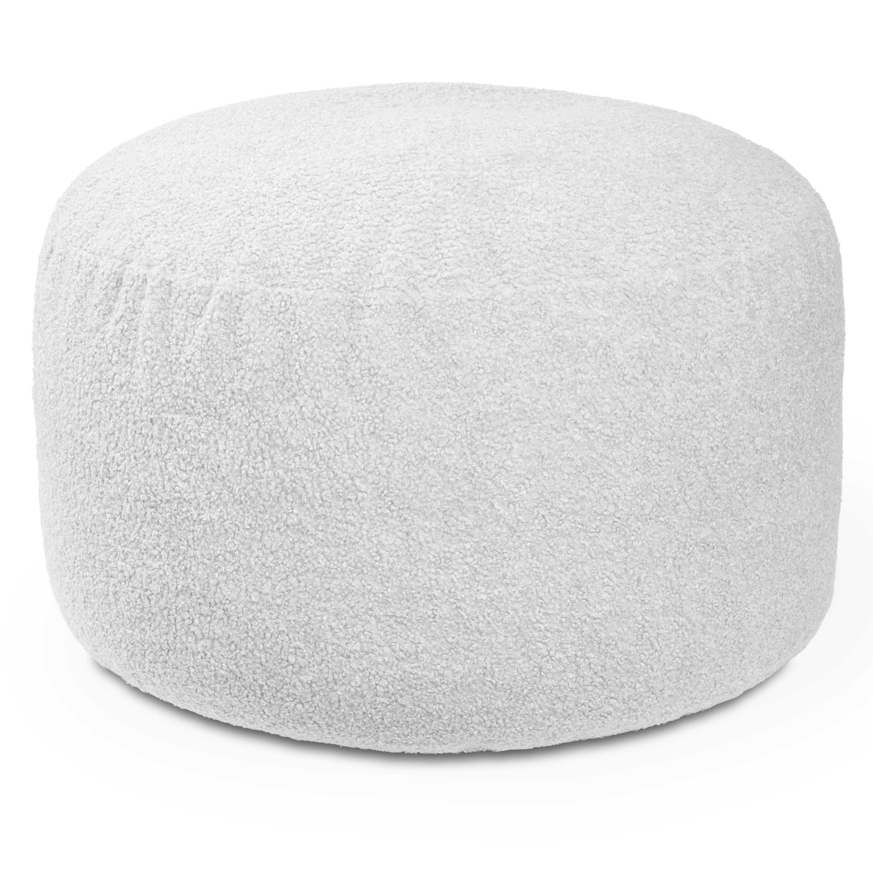 Jaxx Saxx Shearling Faux-Lamb 4 Ft Large Round Bean Bag for Modern Interior Design (Cloud)
