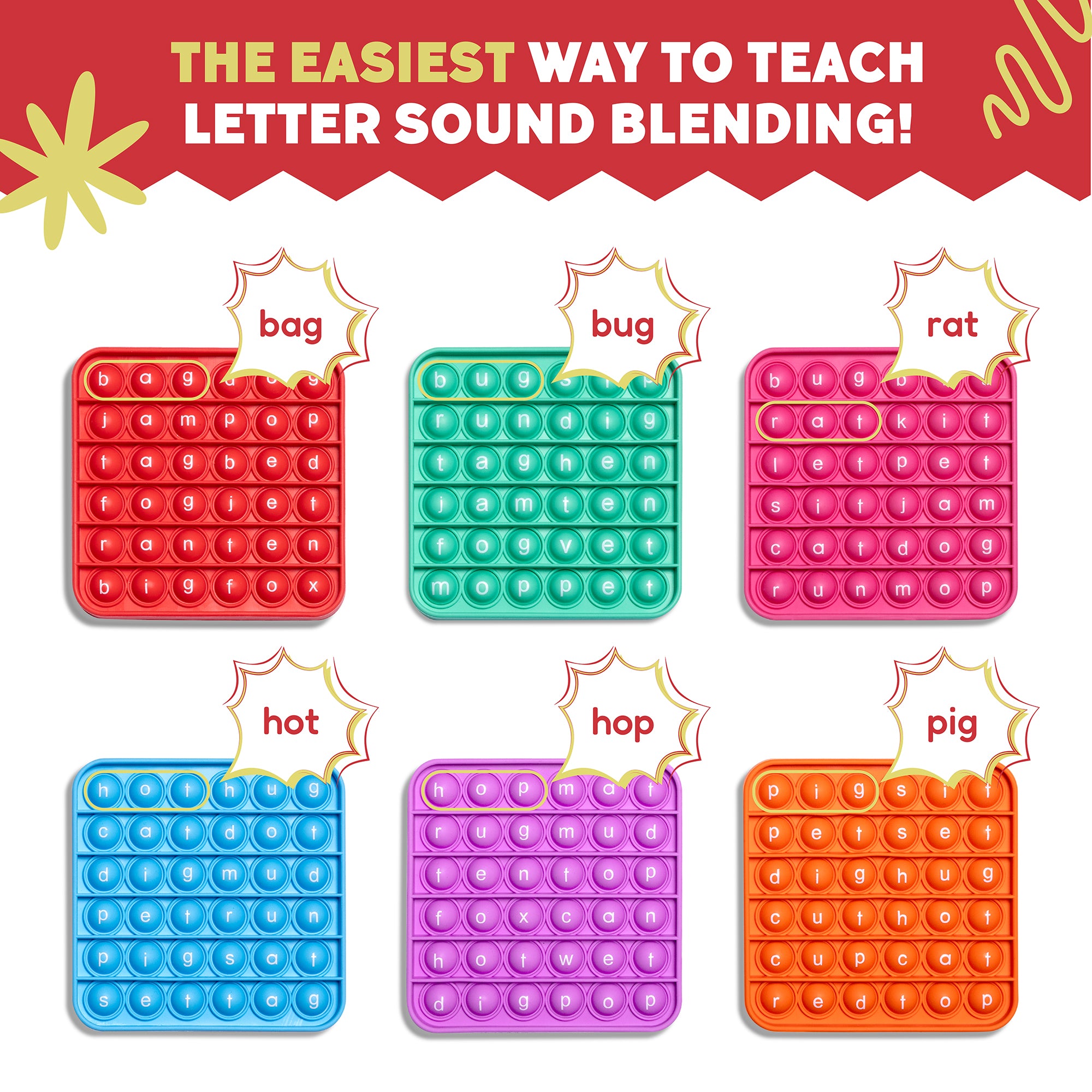 CVC Pop It Mats, Pack of 6