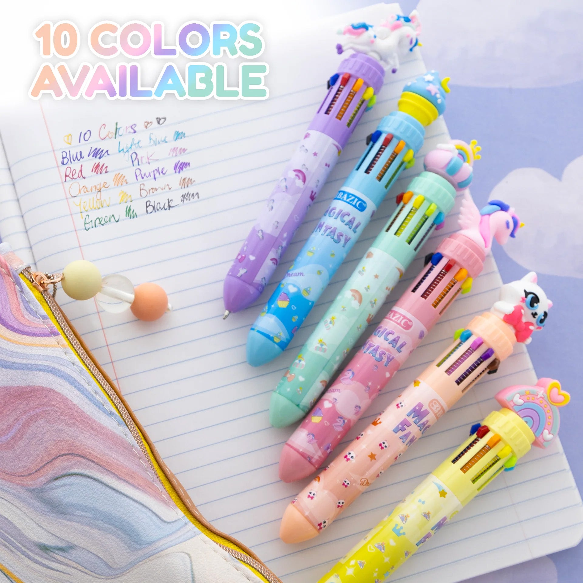Magical Fantasy Series 10-Color Pen, Assorted Designs