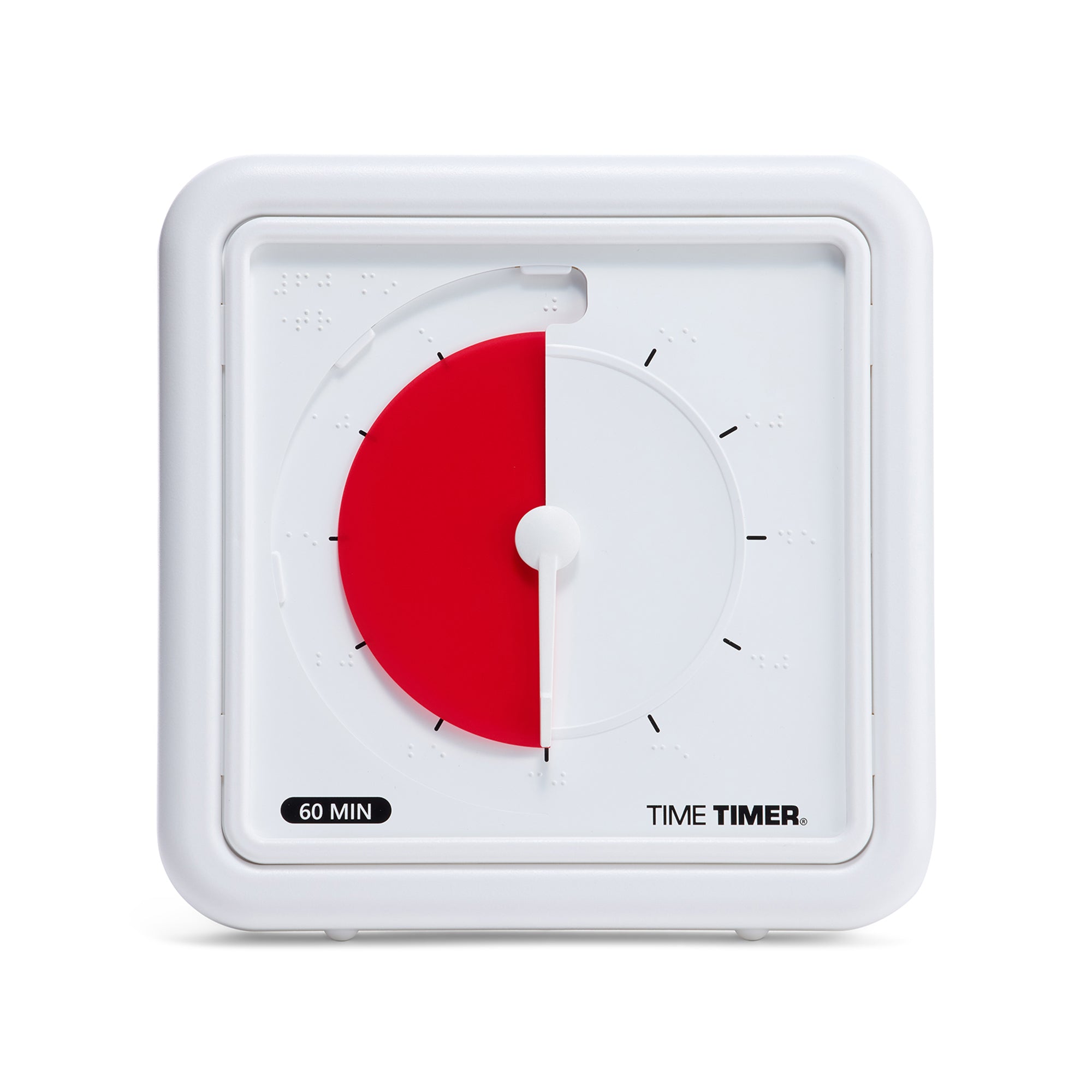 Braille 8" 60-Minute Visual Timer - Red Disk