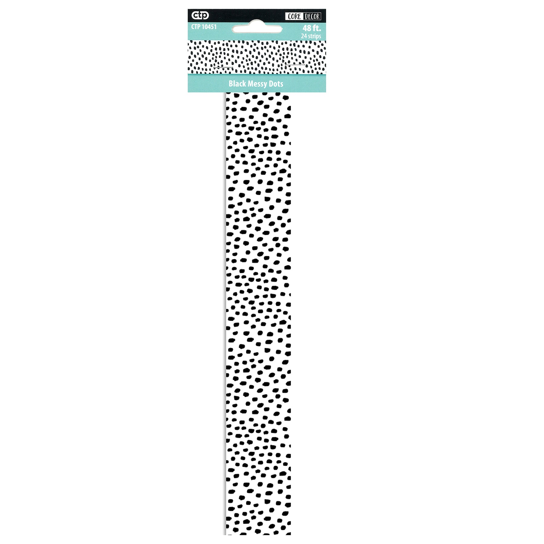 Black Messy Dots EZ Border, 48 Feet