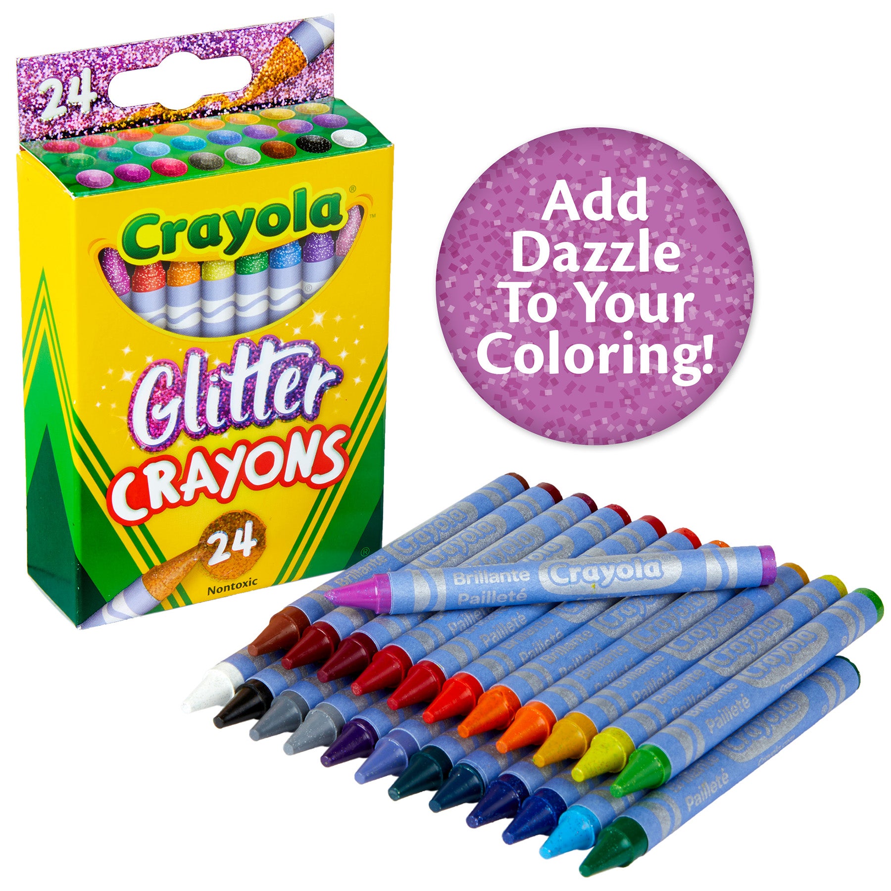 Glitter Crayons, 24 Colors