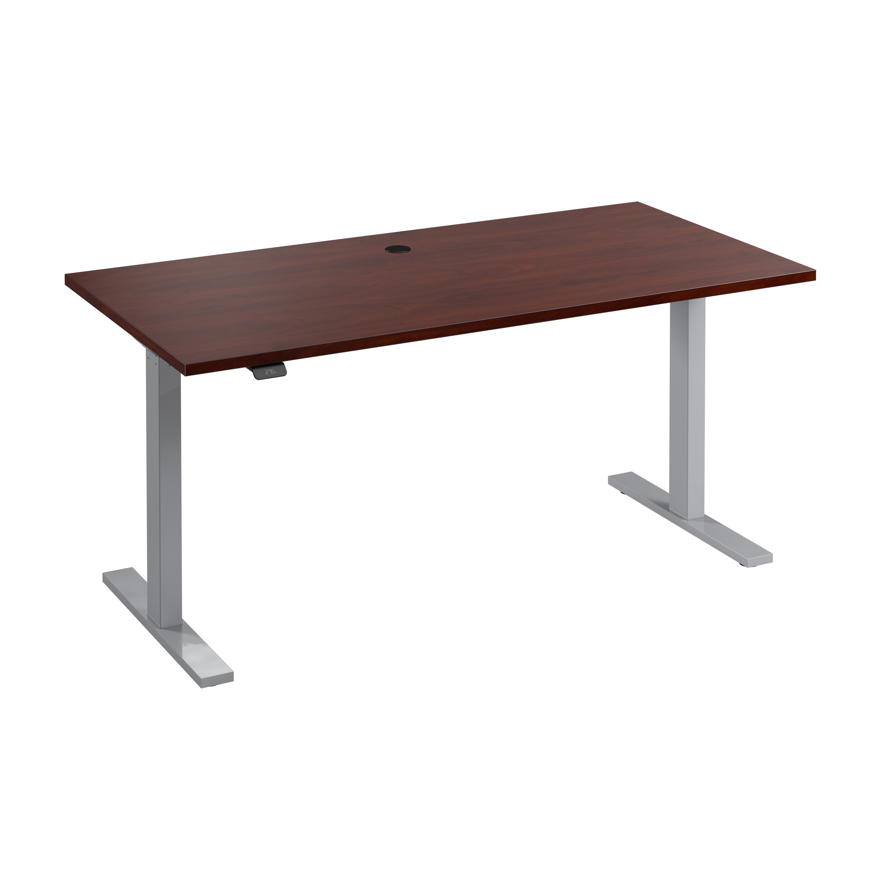 Bush Business Furniture Move 60 Series 60W x 30D Electric Height Adjustable Standing Desk in Hansen Cherry with Metallic Gray Base - 59.45" Width x 29.37" Depth x 47.69" Height