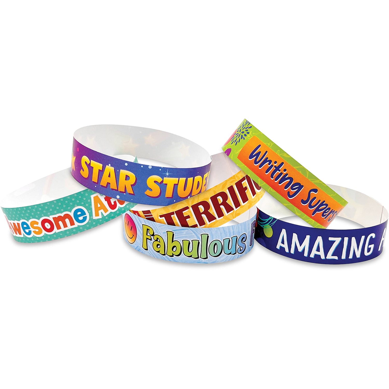 Positive Reinforcement Brag Bracelets, 10 Designs, Pack of 100