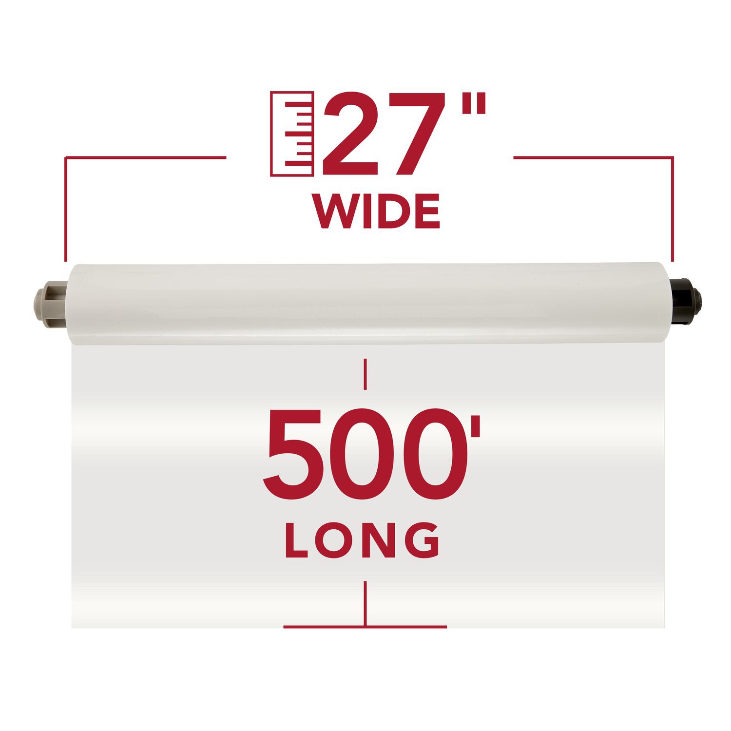 EZ Load Gray End Cap Laminating Roll Film, Gloss, 27" x 500', 1.5 mil, 2 Rolls