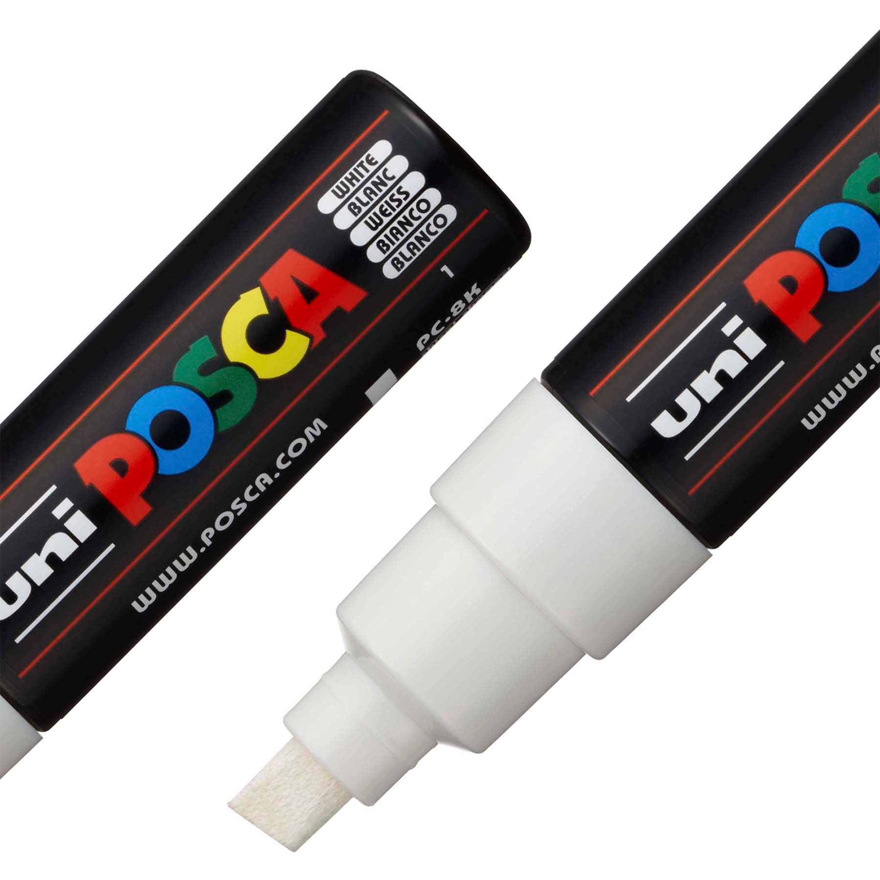 uni® POSCA PC-8K Water-Based Paint Markers, Broad Tip (8mm), White